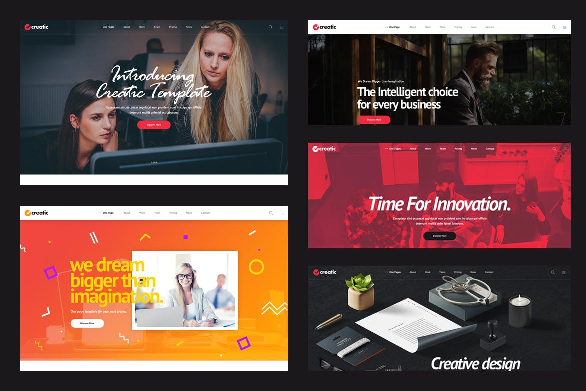 Imagen de portada de Creatic - One Page Parallax HTML Template (plantilla web)