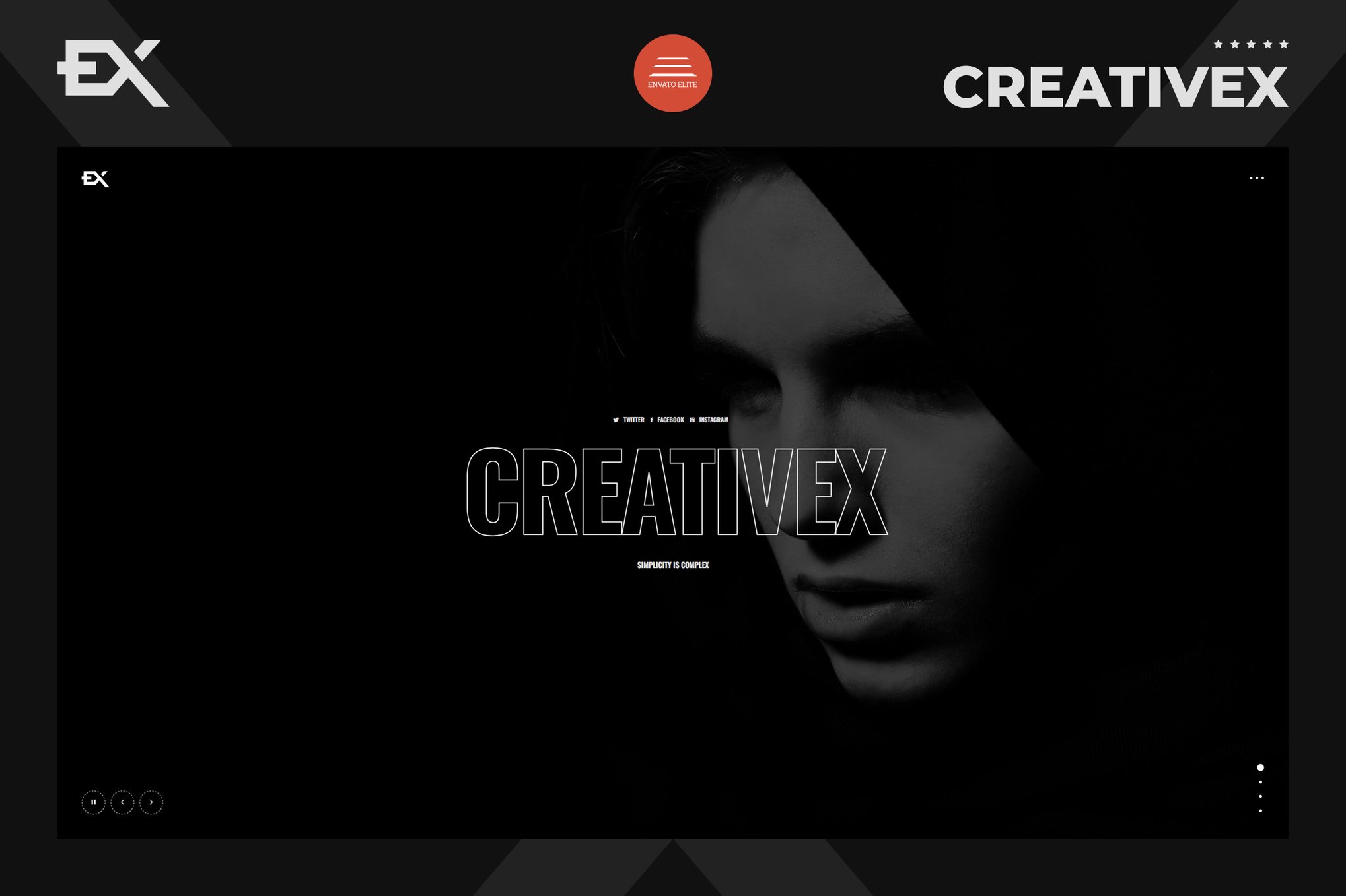 Imagen de portada de Creativex - A Bold Portfolio Template (plantilla web)