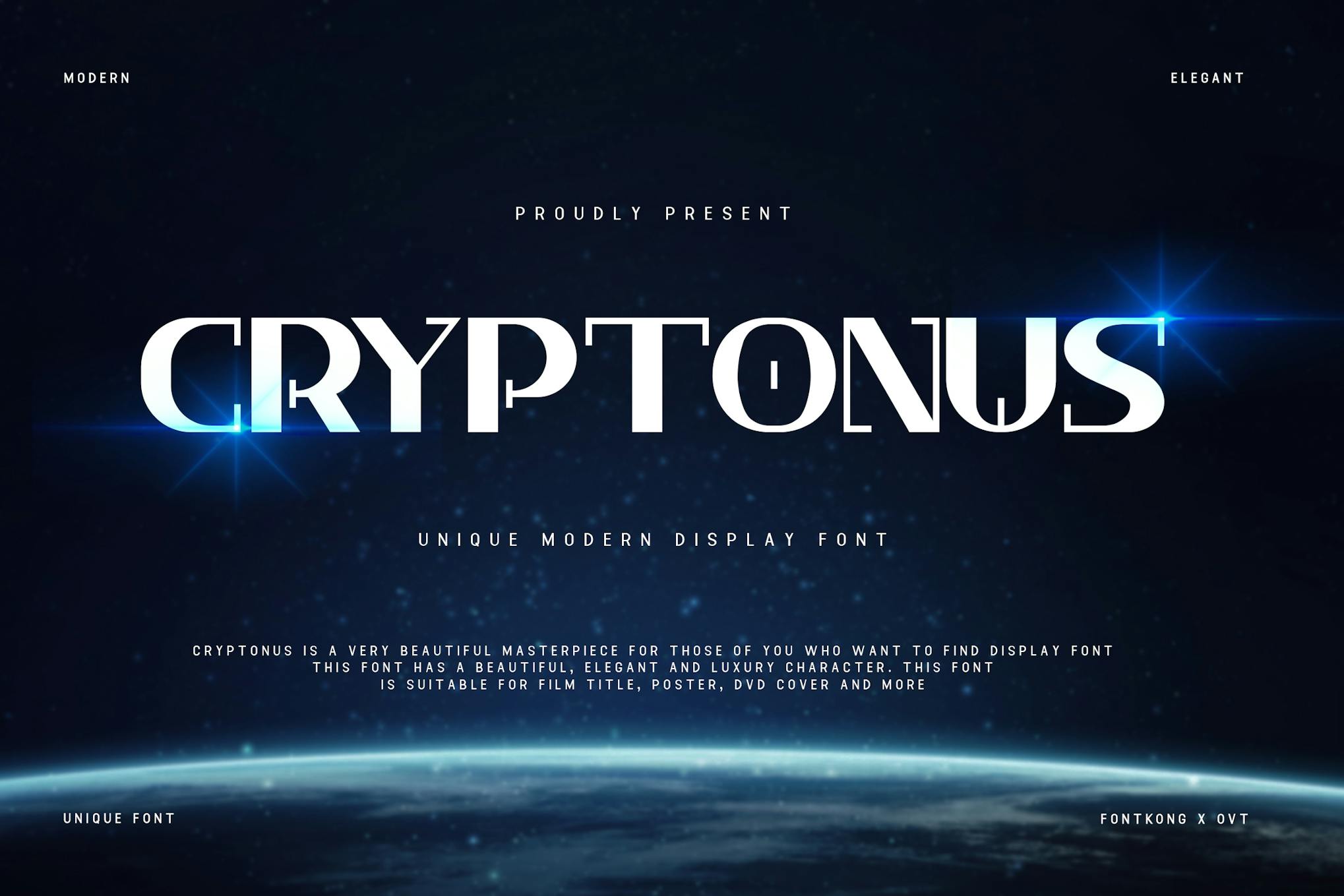 Imagen de portada de Cryptonus - Unique Modern Display Font (fuente)