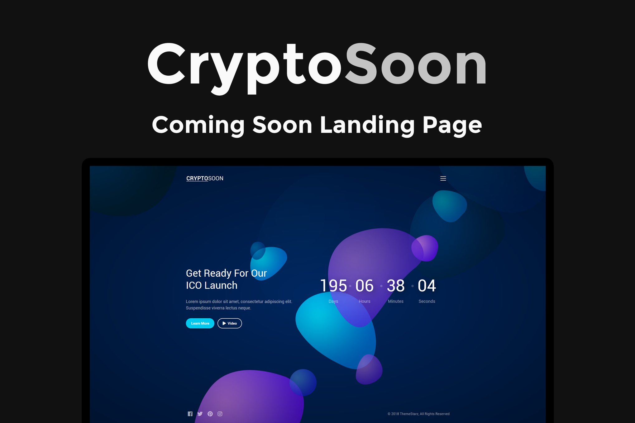 Imagen de portada de CryptoSoon - Coming Soon Template (plantilla web)