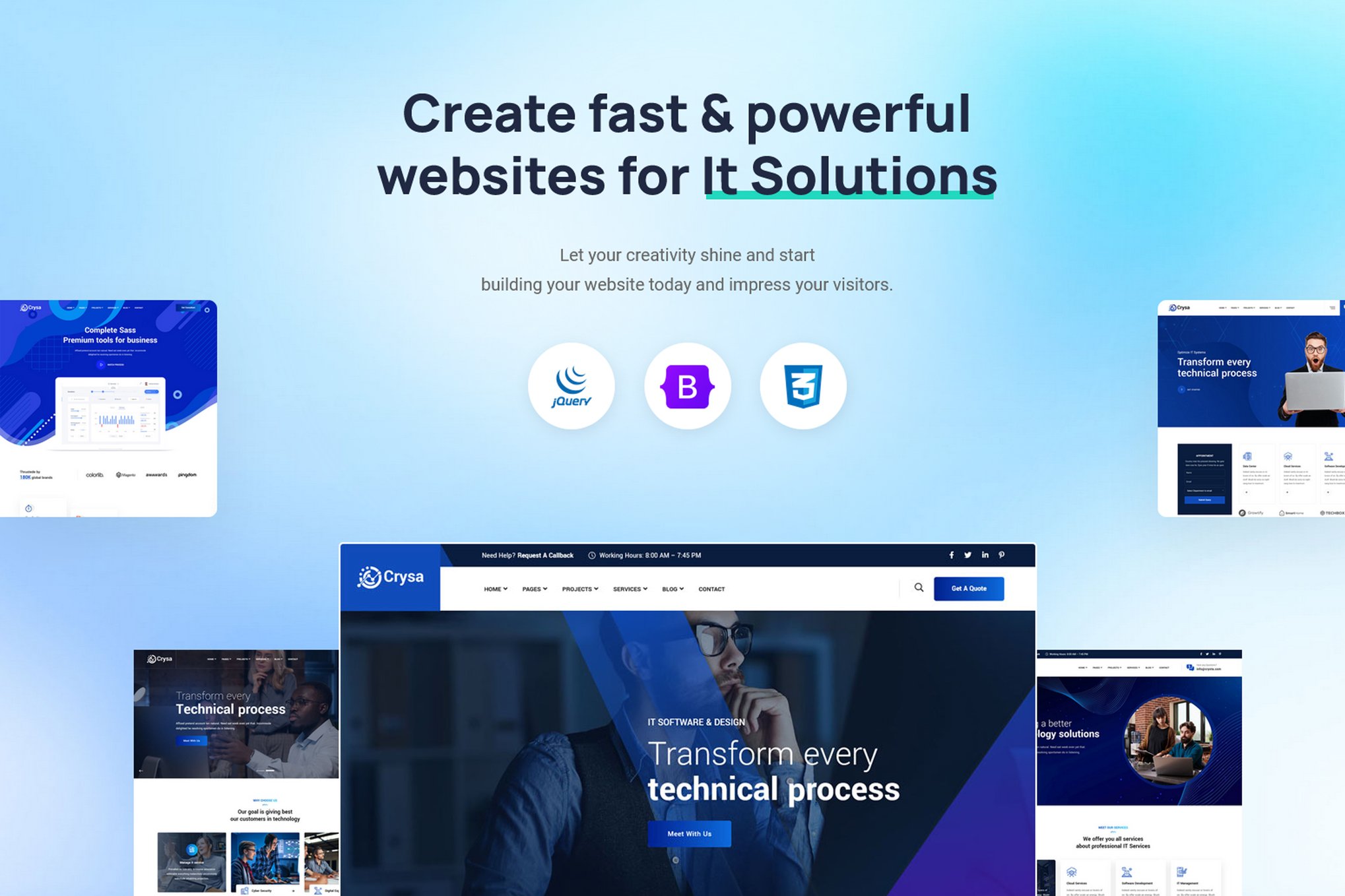 Imagen de portada de Crysa - Technology & IT Solutions Template (plantilla web)