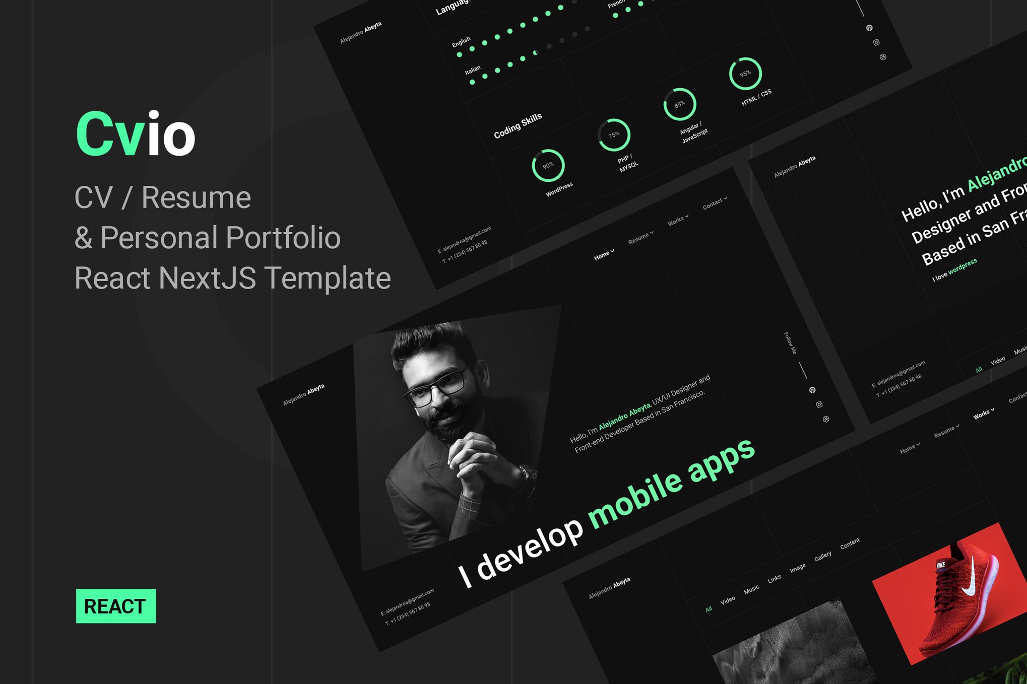 Imagen de portada de Cvio - Personal Portfolio React Template (plantilla web)