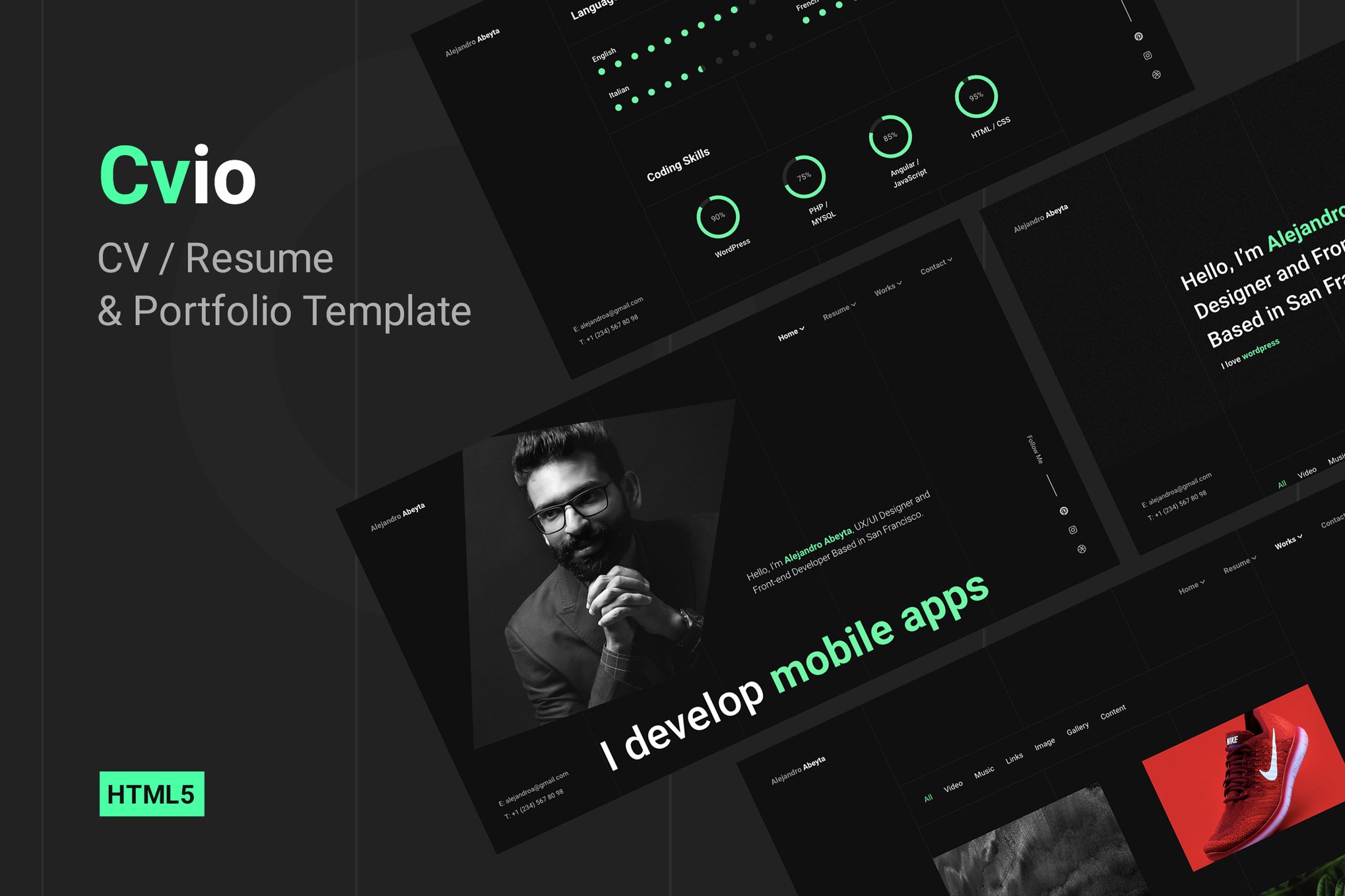 Imagen de portada de Cvio - Personal Portfolio Template (plantilla web)