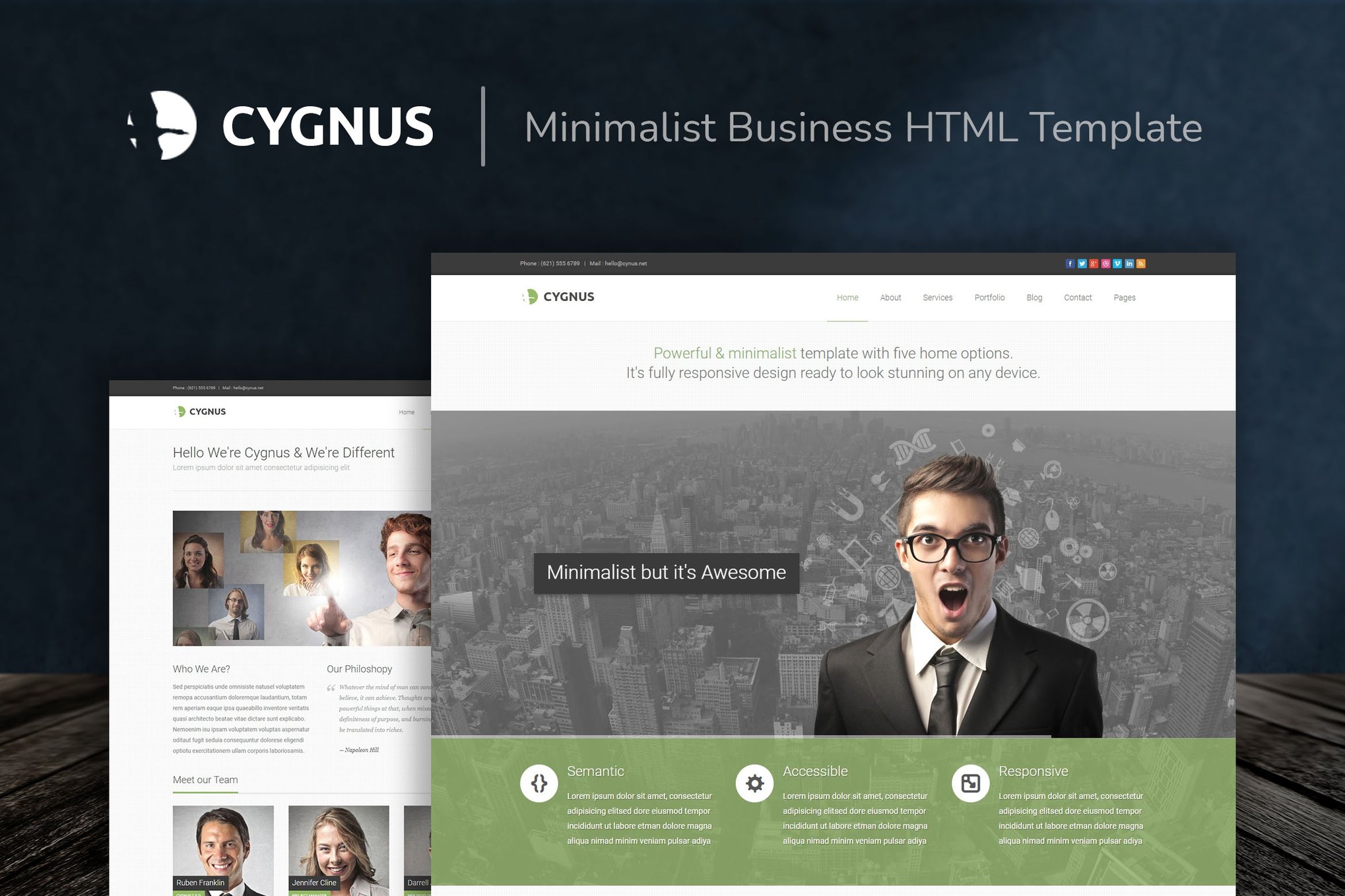 Imagen de portada de Cygnus - Minimalist Business HTML Template (plantilla web)