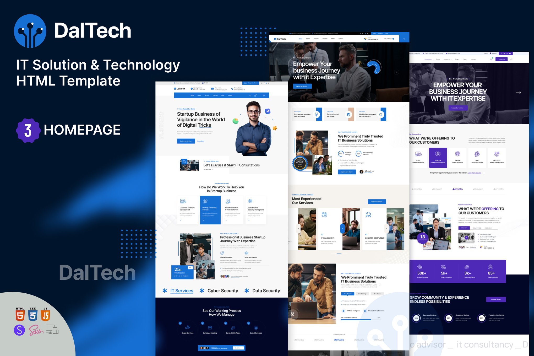 Imagen de portada de Daltech - IT Solutions & Technology HTML Template (plantilla web)
