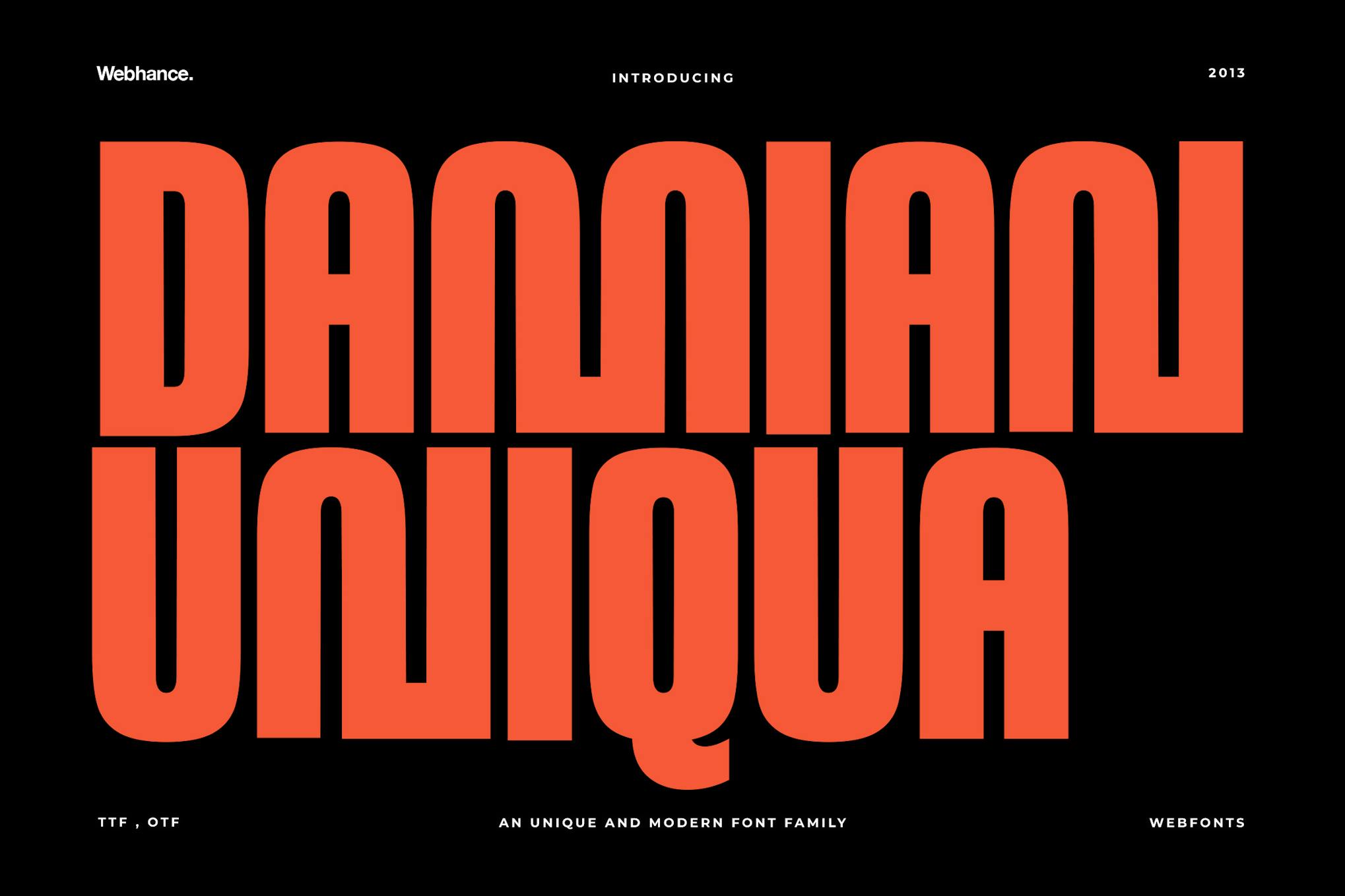 Imagen de portada de Damian Uniqua - Modern Sans-Serif Font family (fuente)
