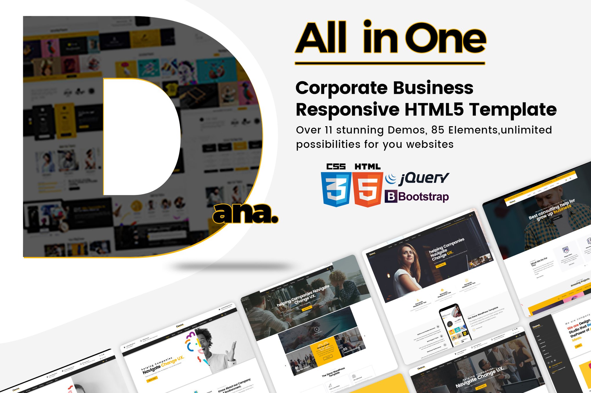 Imagen de portada de Dana - Multi-Purpose Responsive HTML5 Template (plantilla web)