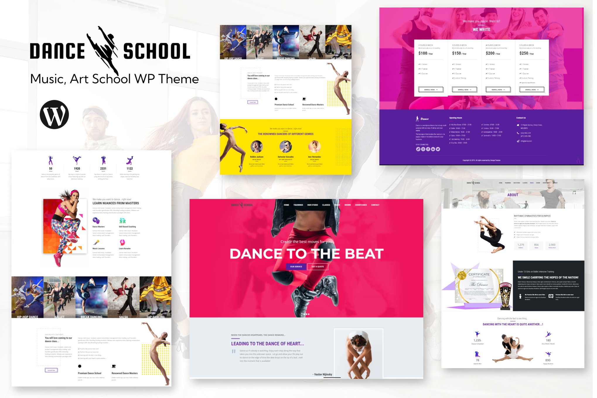 Imagen de portada de Dance Studio - Music, Art School Wordpress Theme (tema)