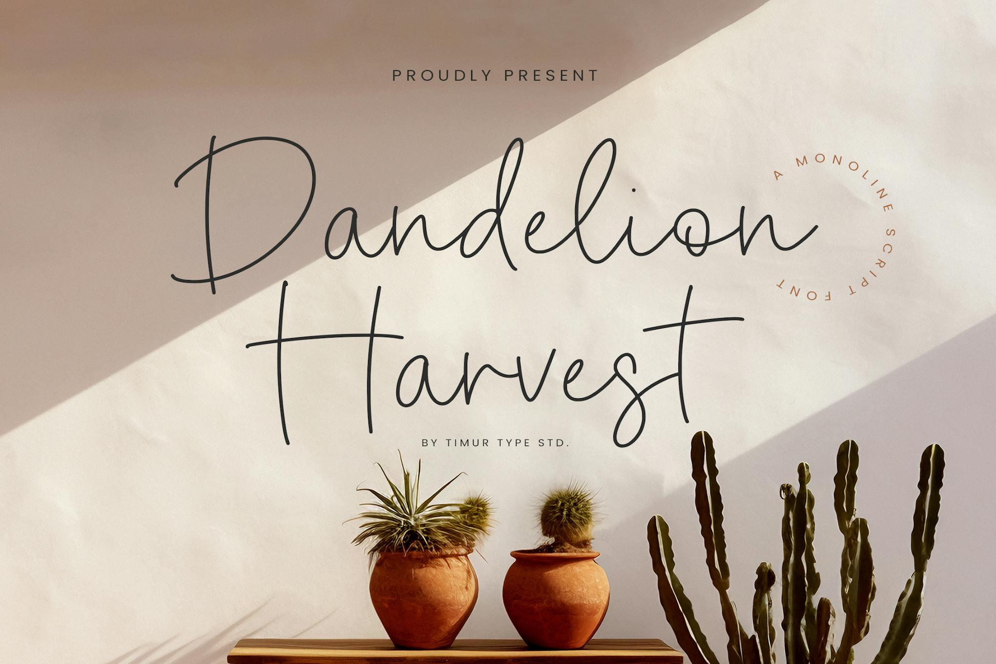 Imagen de portada de Dandelion Harvest - Monoline Script Font TT (fuente)