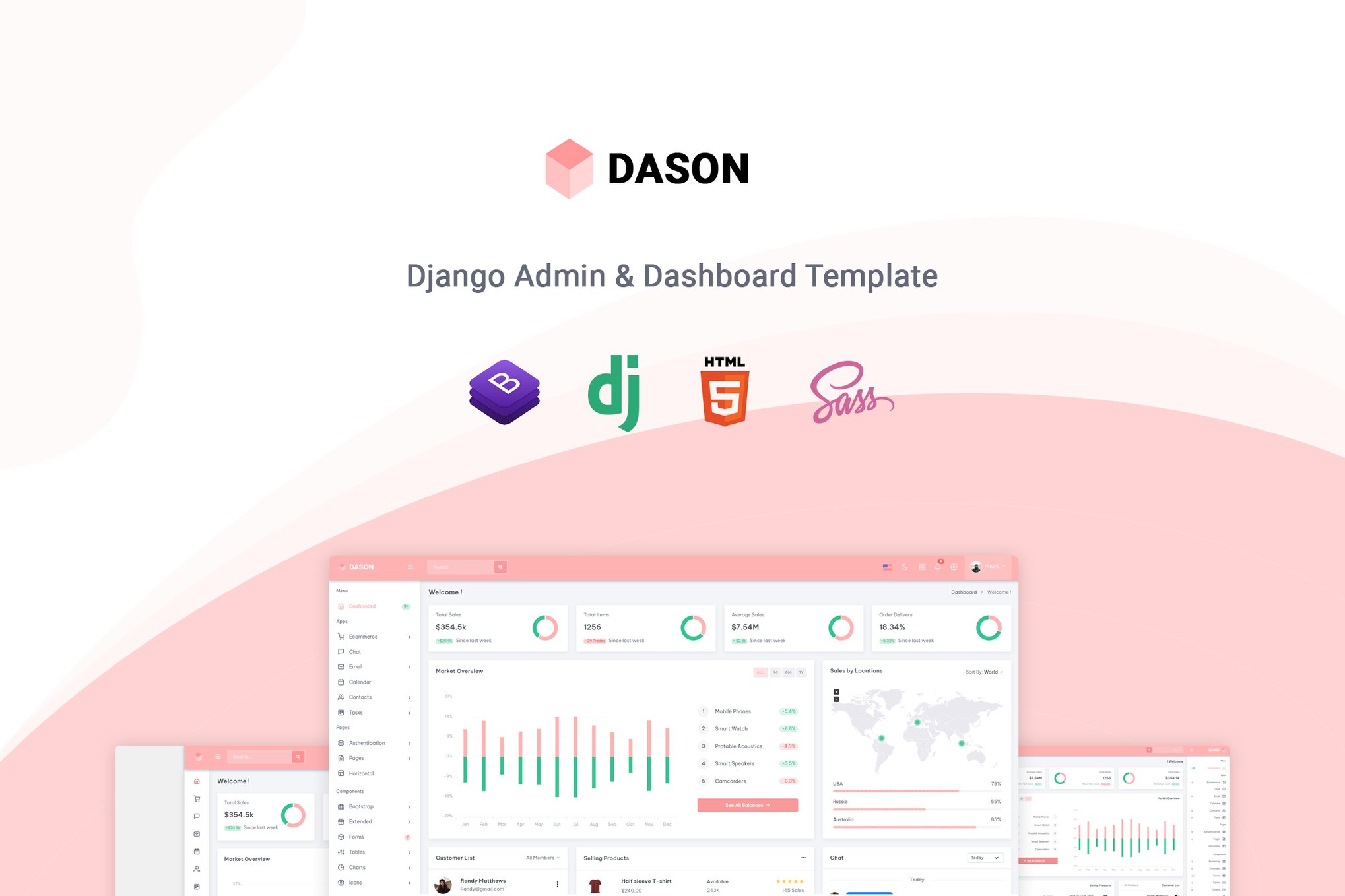 Imagen de portada de Dason - Django Admin & Dashboard Template (plantilla web)