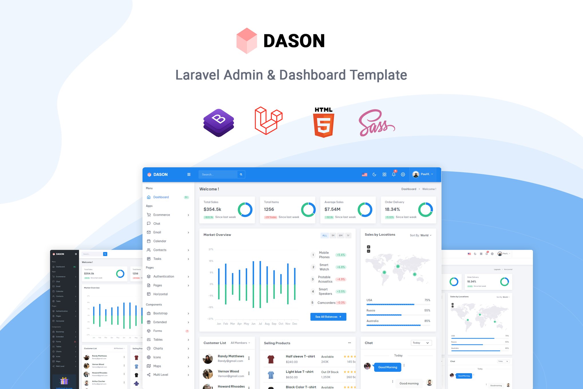 Imagen de portada de Dason - Laravel Admin & Dashboard Template (plantilla web)
