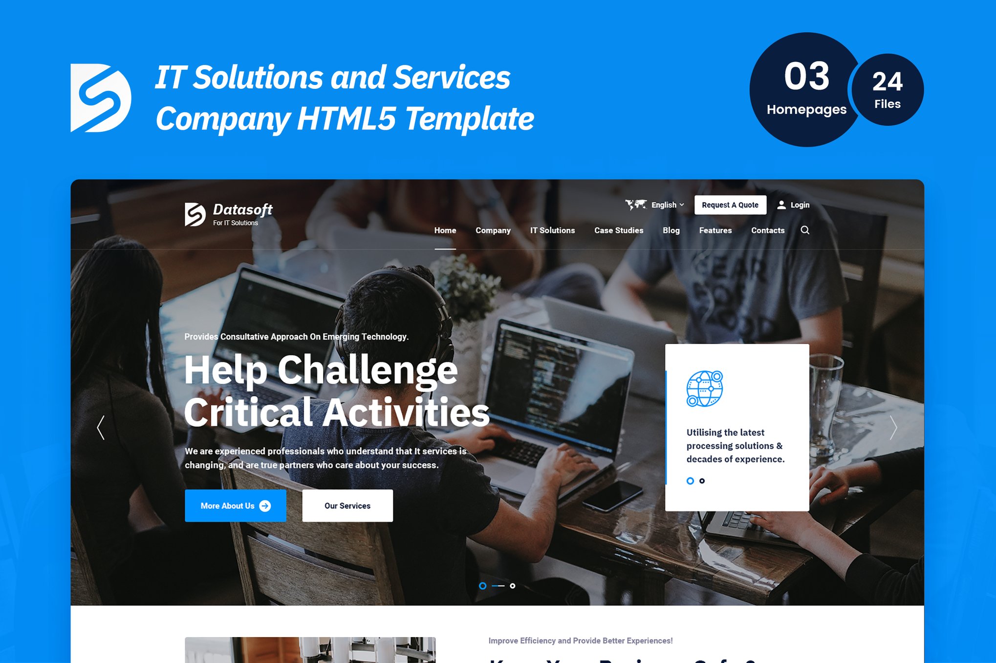 Imagen de portada de Datasoft - IT Solutions & Services HTML5 Template (plantilla web)
