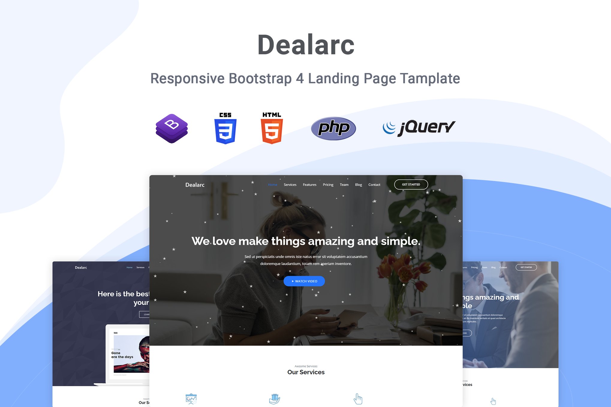 Imagen de portada de Dealarc - Agency & Business Landing Page (plantilla web)