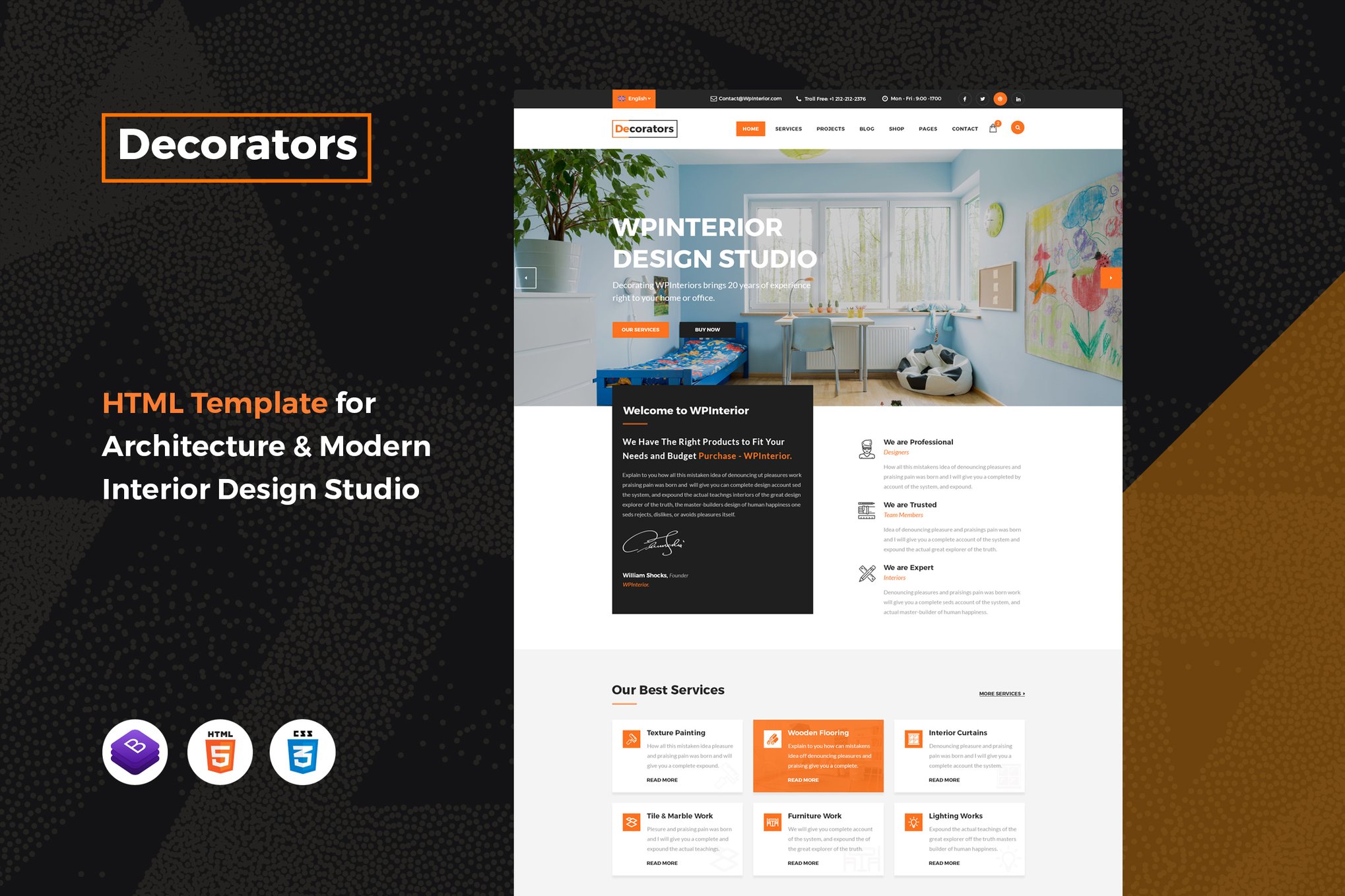Imagen de portada de Decorators - Architecture & Interior Template (plantilla web)