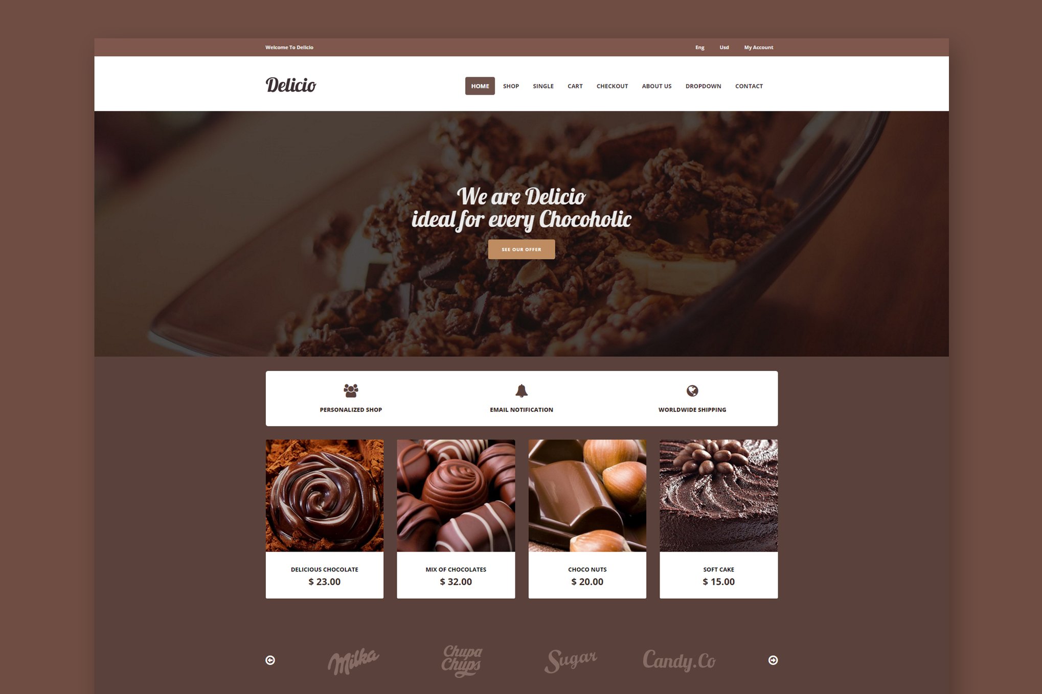 Imagen de portada de Delicio - Chocolate Shop HTML Template (plantilla web)