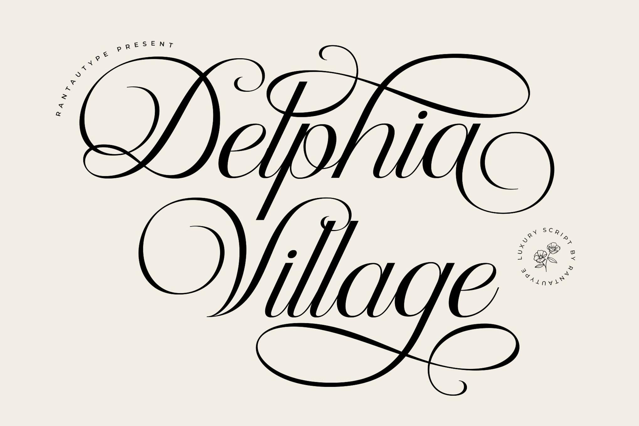 Imagen de portada de Delphia Village Script Font (fuente)
