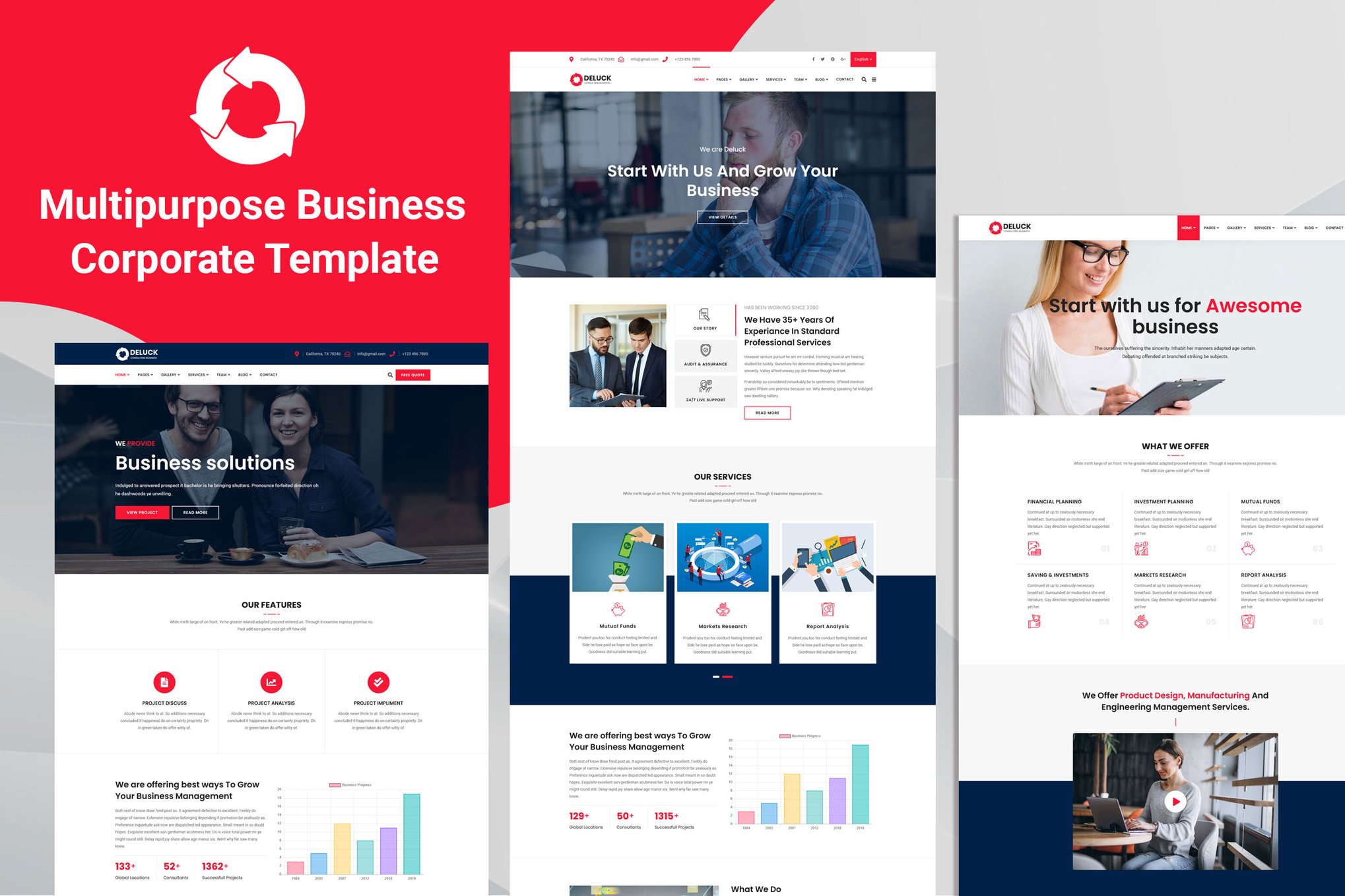 Imagen de portada de Deluck - Multipurpose Business Corporate Template (plantilla web)