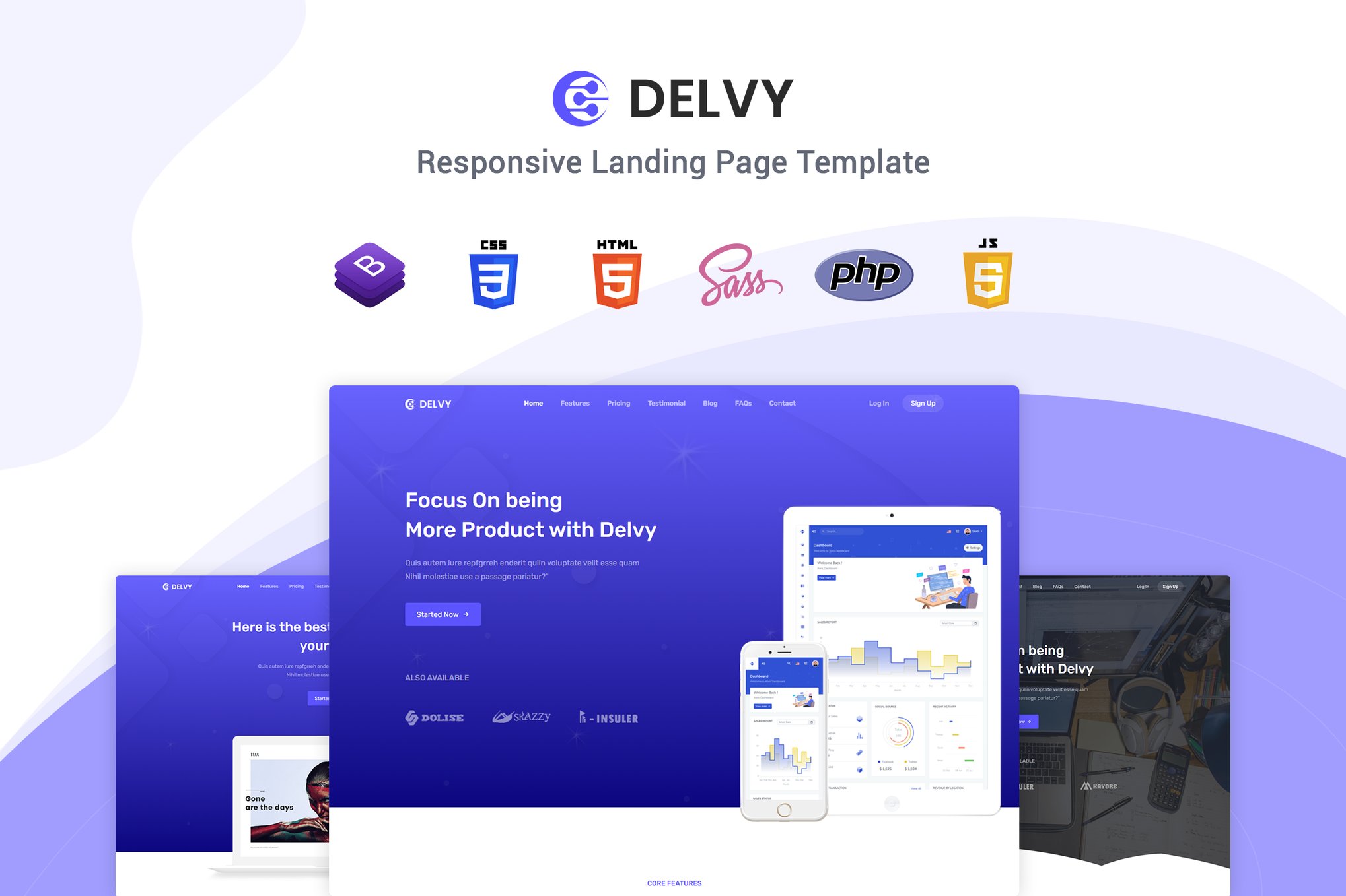 Imagen de portada de Delvy - Responsive Landing Page Template (plantilla web)