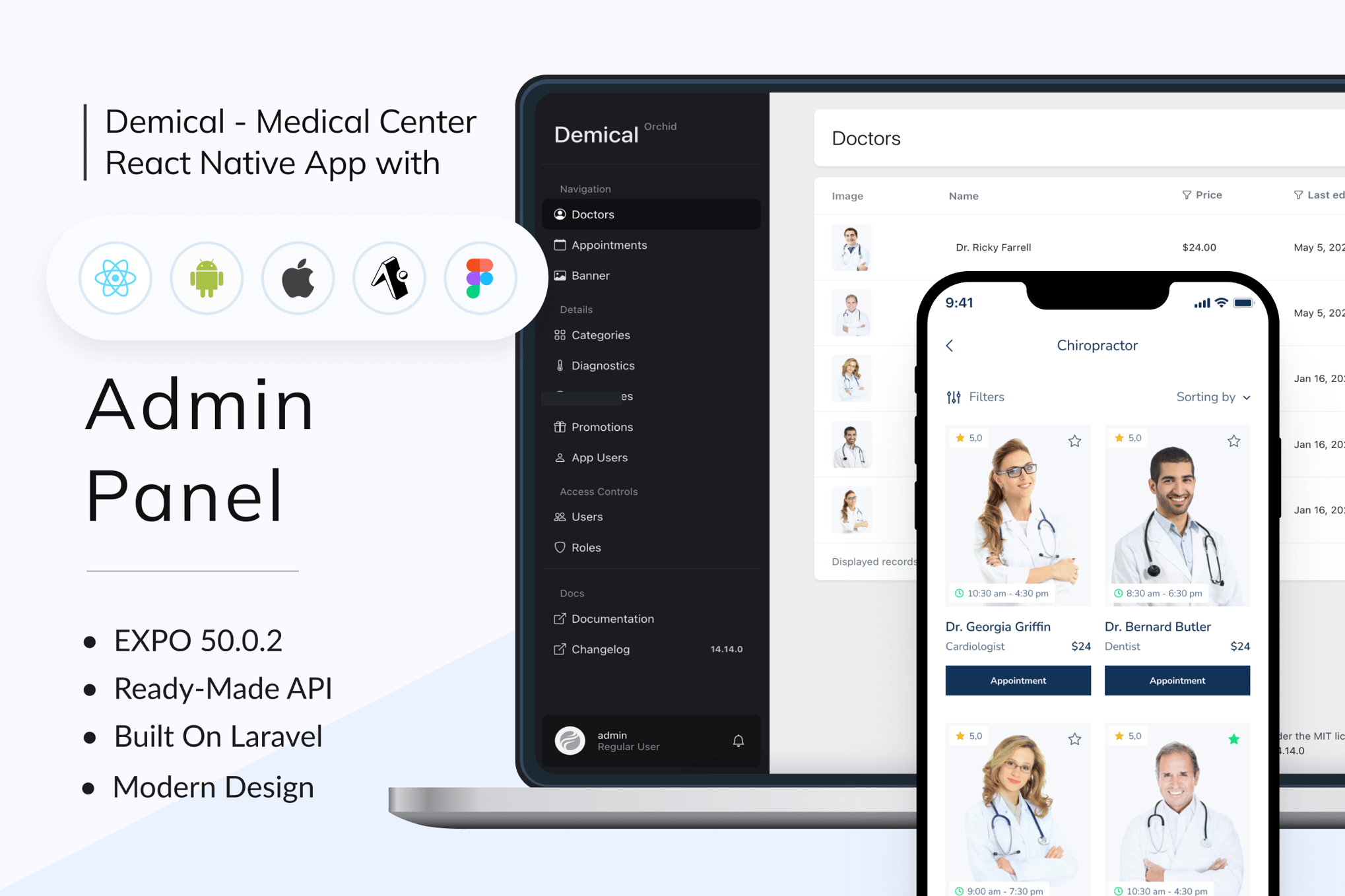 Imagen de portada de Demical - Medical Center App EXPO (plantilla web)