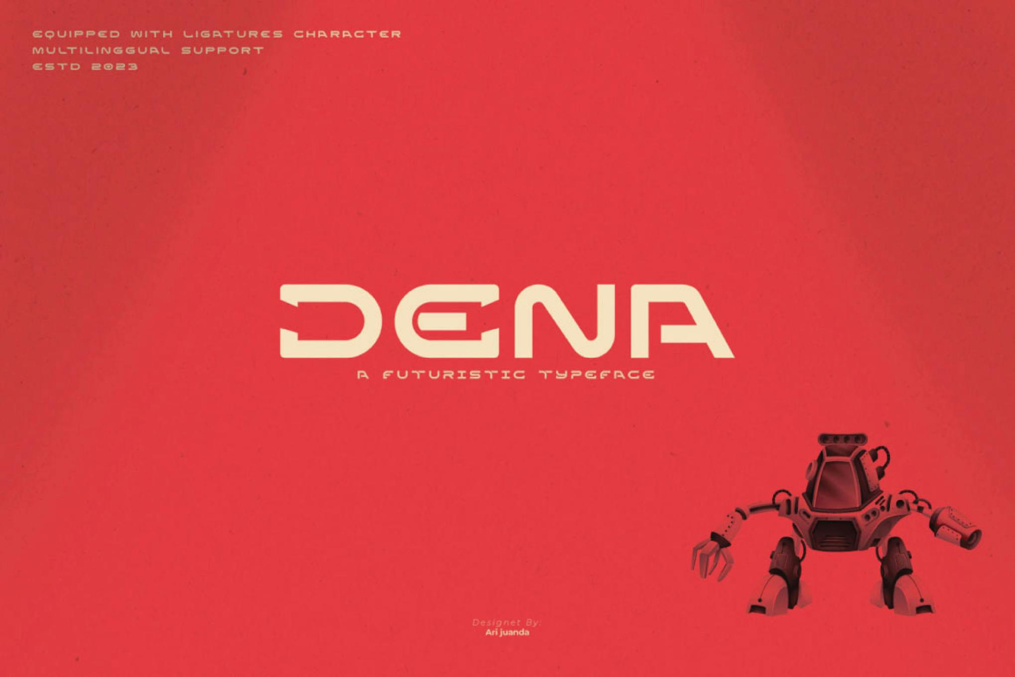 Imagen de portada de Dena A Futuristic Typeface (fuente)