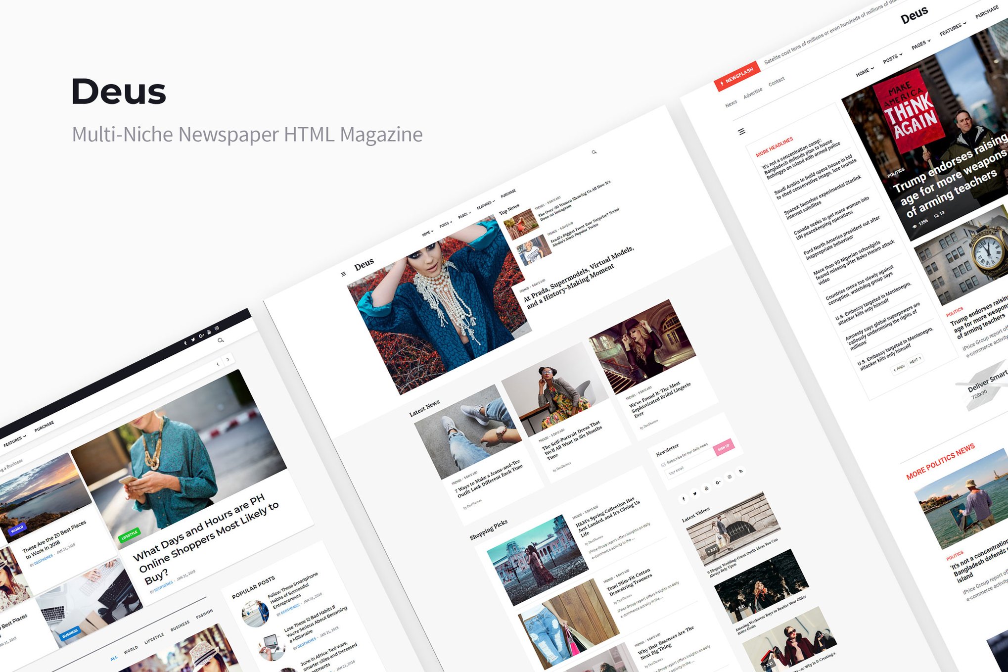 Imagen de portada de Deus | Multi-Niche Newspaper HTML Magazine (plantilla web)