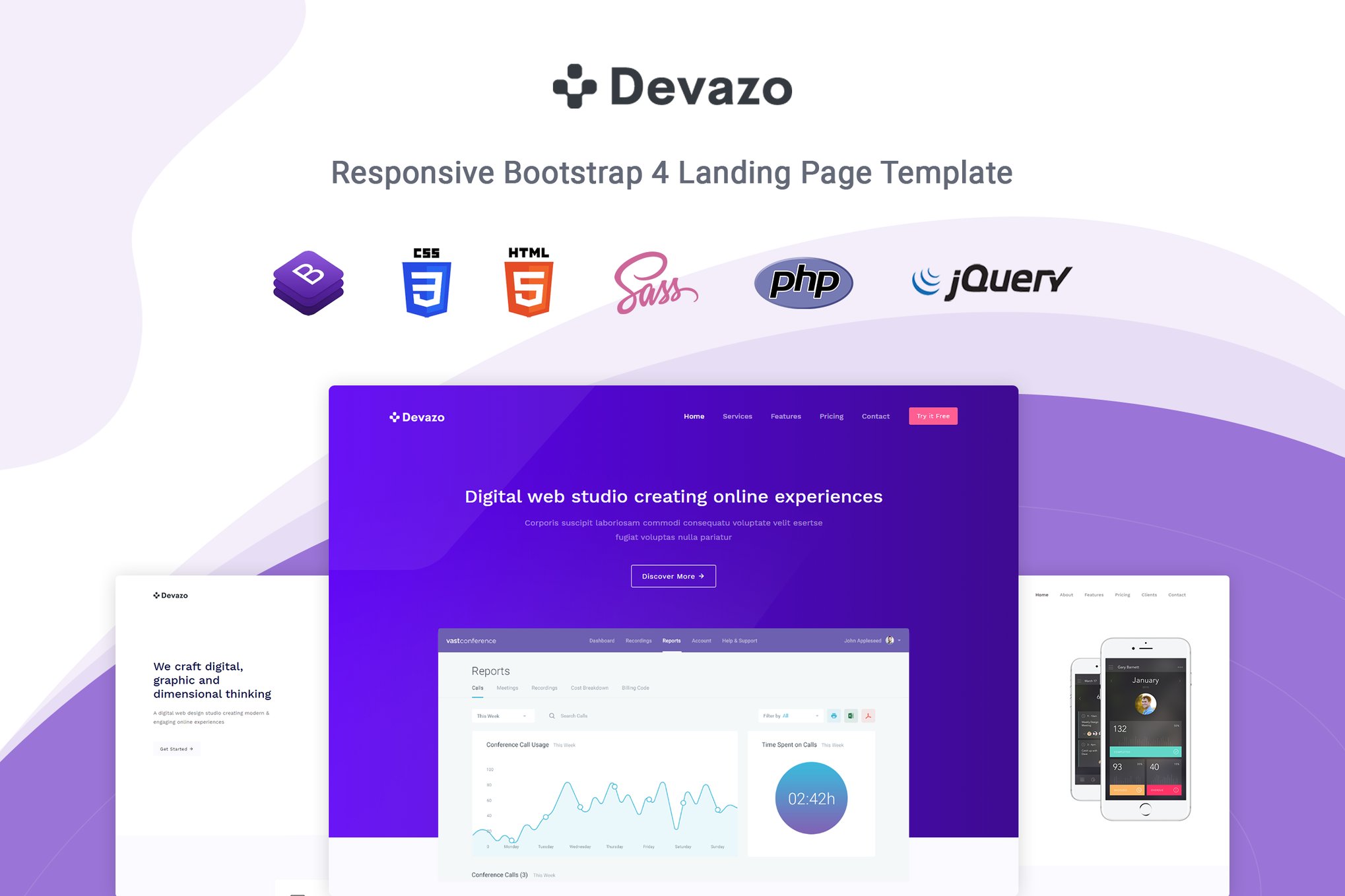 Imagen de portada de Devazo - Landing Page Template (plantilla web)