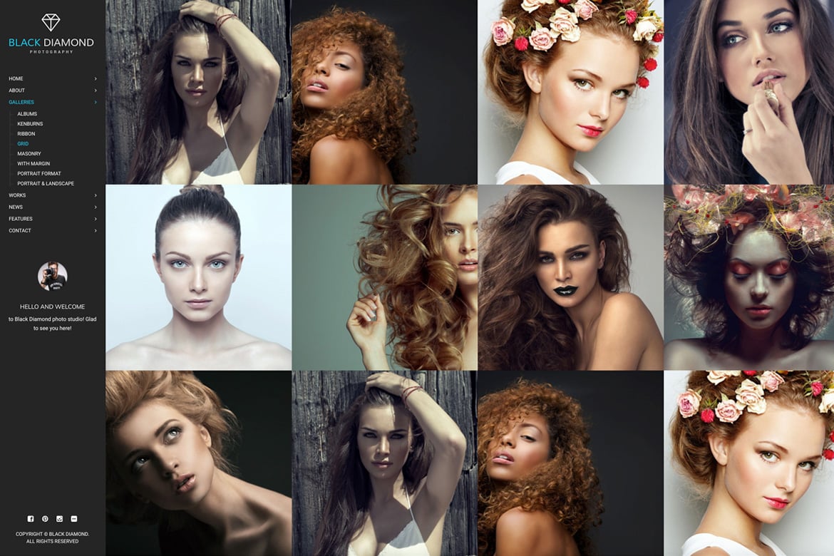 Imagen de portada de Diamond - Photography Website Template (plantilla web)