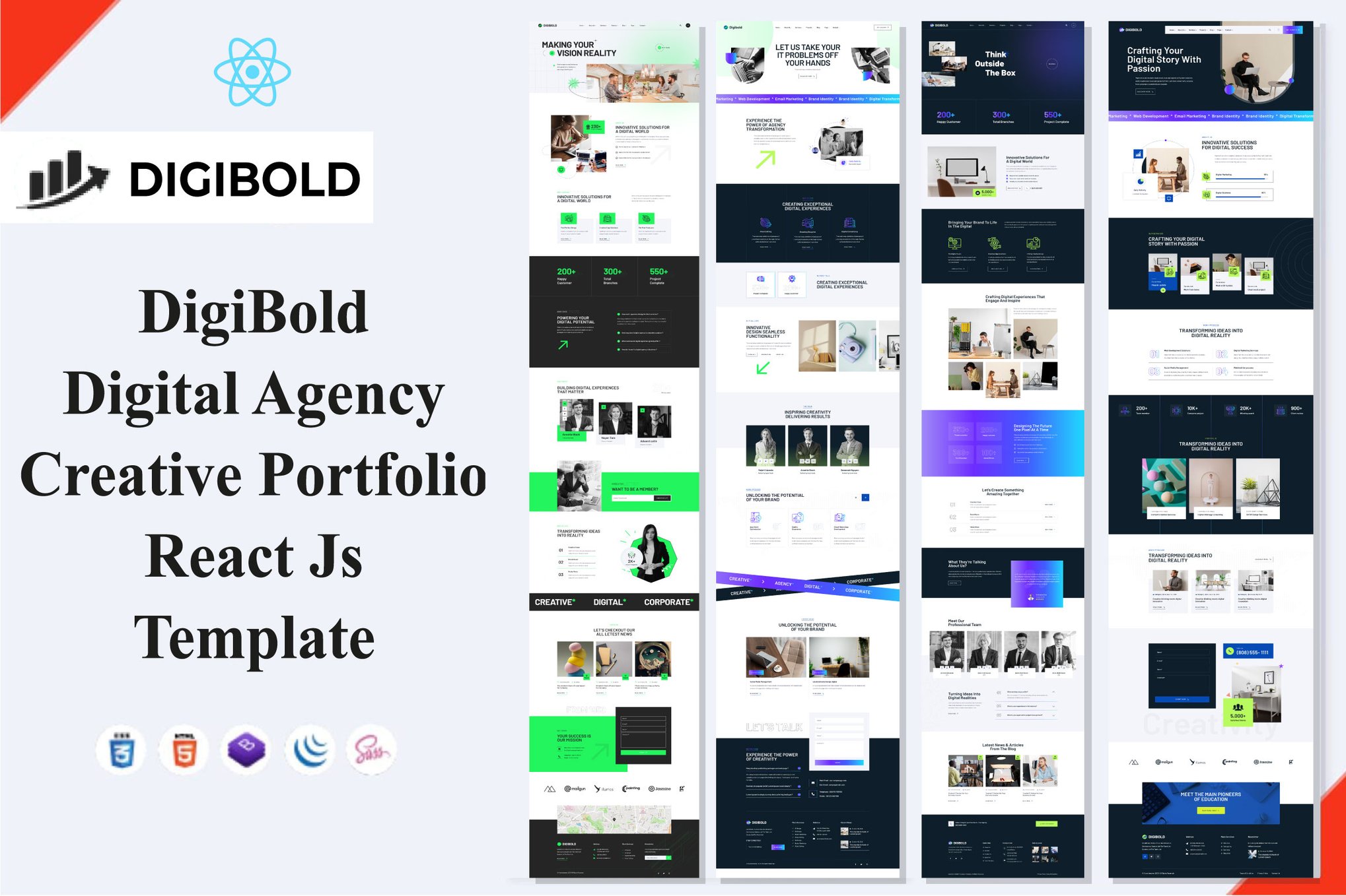 Imagen de portada de DigiBold - Digital Agency Creative Portfolio React (plantilla web)