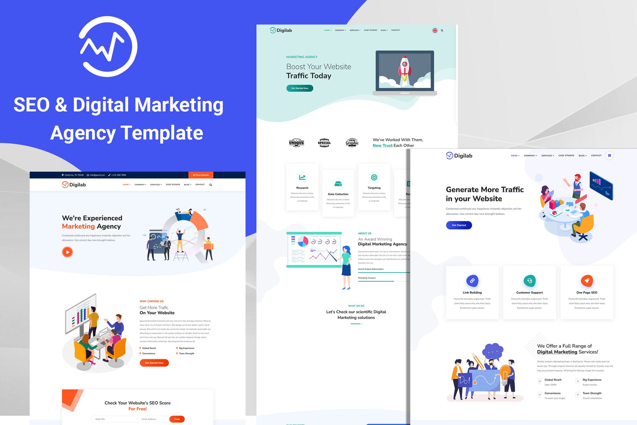 Imagen de portada de Digilab - SEO & Digital Marketing Agency Template (plantilla web)