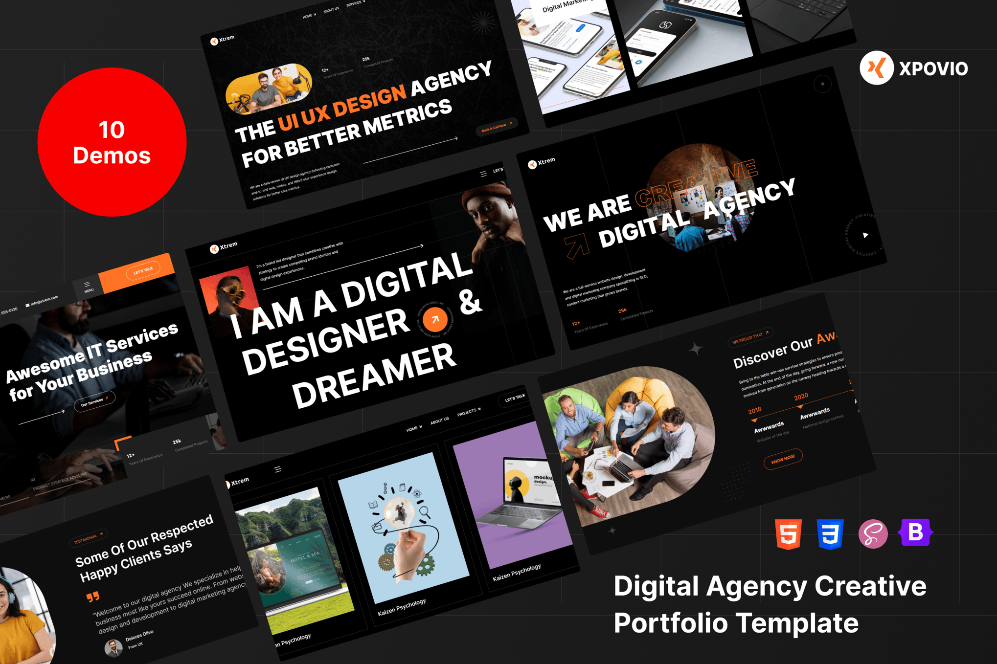 Imagen de portada de Digital Agency Creative Portfolio Template (plantilla web)
