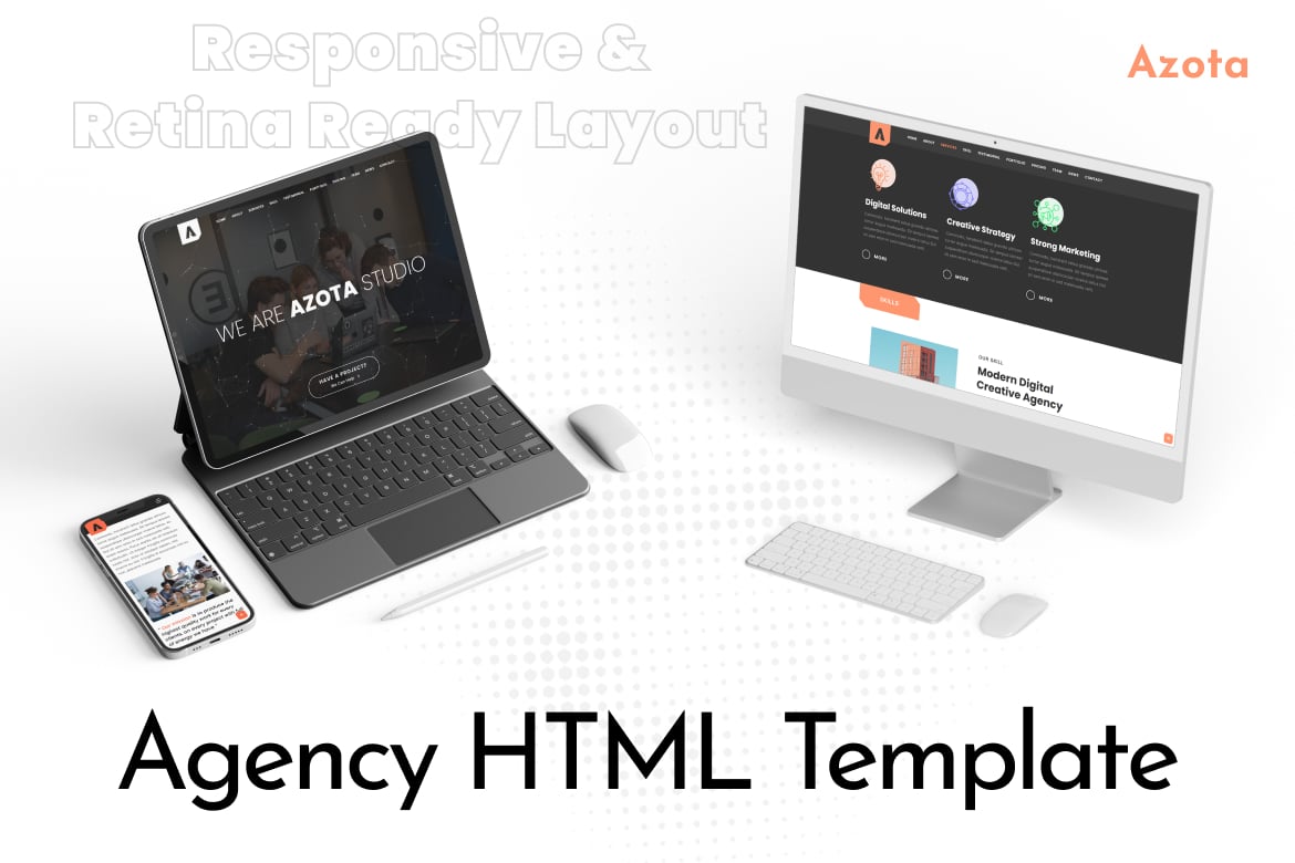 Imagen de portada de Digital Agency HTML Template - Azota (plantilla web)
