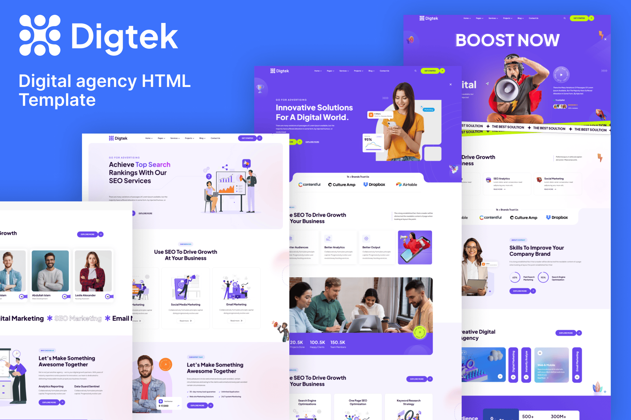 Imagen de portada de Digital Marketing Agency HTML Template (plantilla web)
