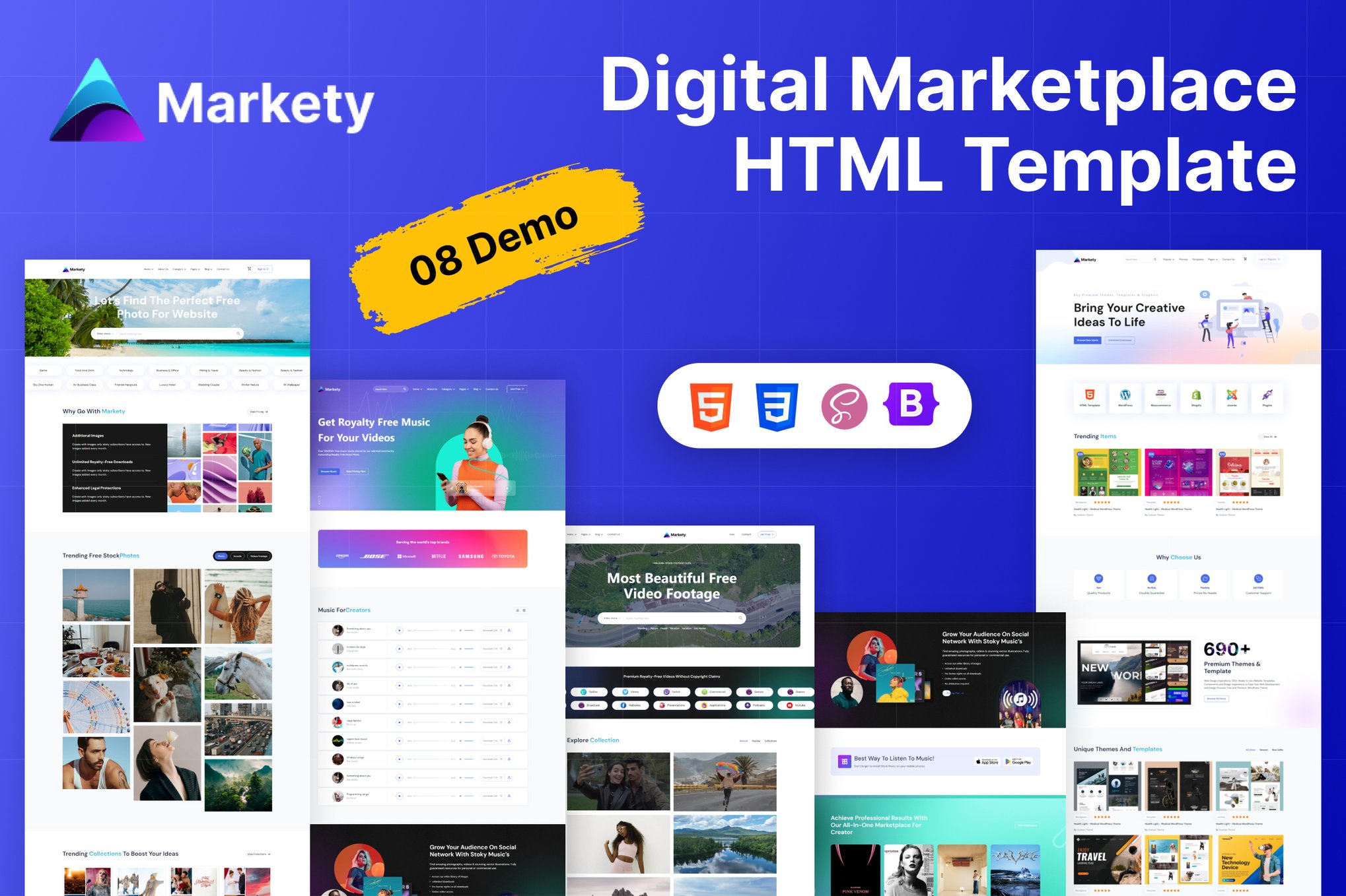 Imagen de portada de Digital Marketplace HTML Template (plantilla web)