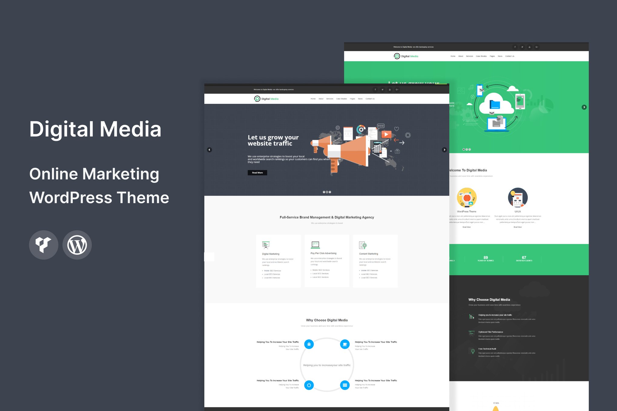 Imagen de portada de Digital Media - Online Marketing WordPress Theme (tema)
