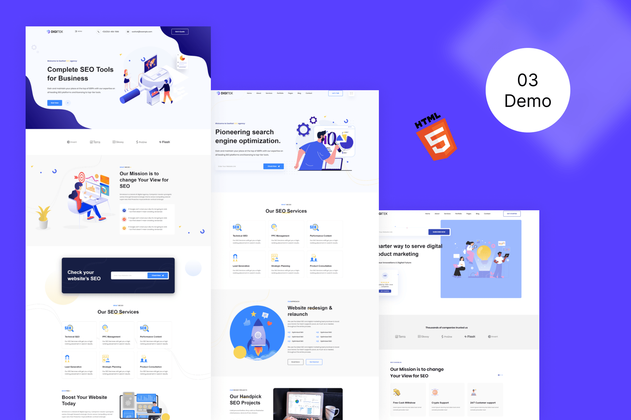Imagen de portada de Digitek - Seo service HTML Template (plantilla web)