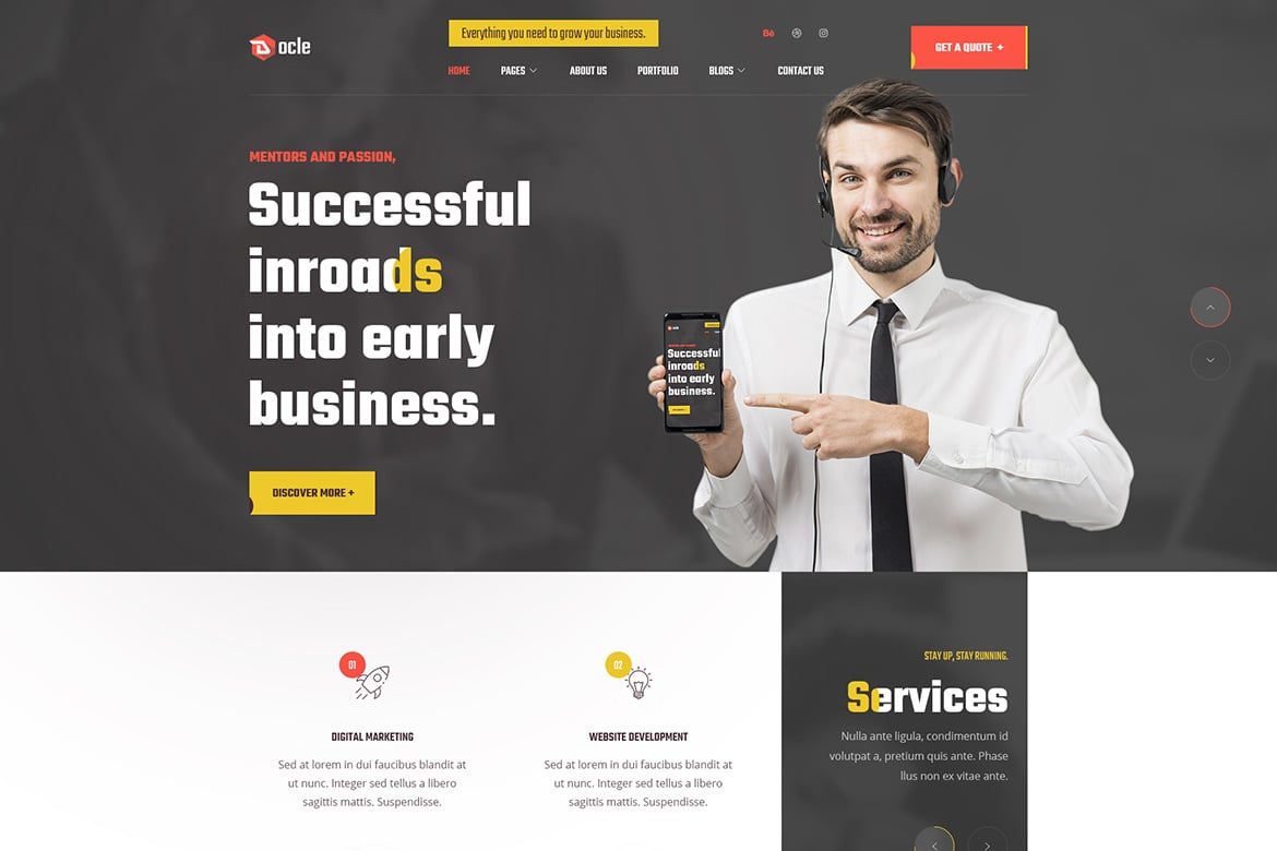 Imagen de portada de Docle - Agency Services HTML Template (plantilla web)