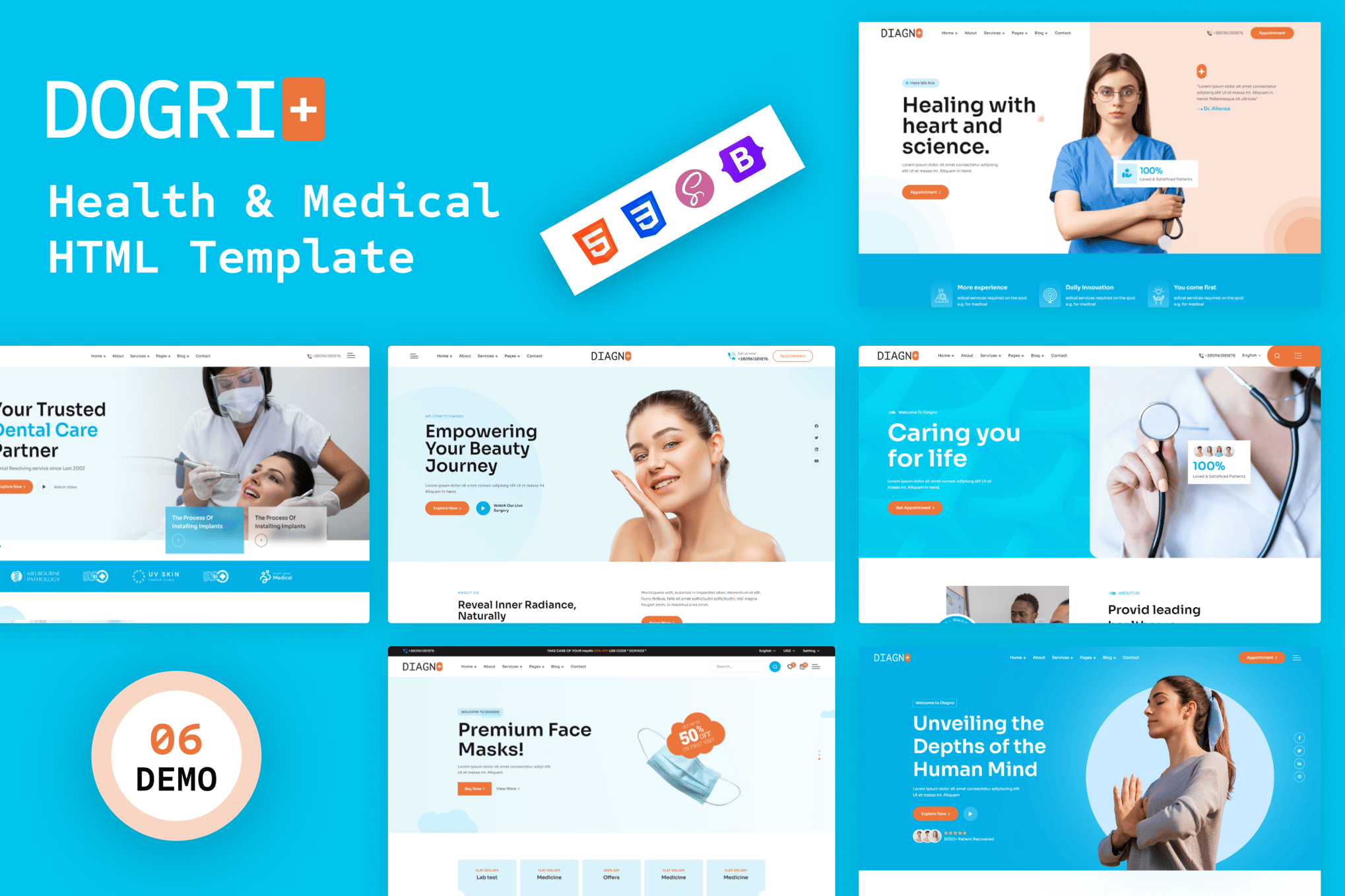 Imagen de portada de Dogri - Health & Medical Center HTML Template (plantilla web)