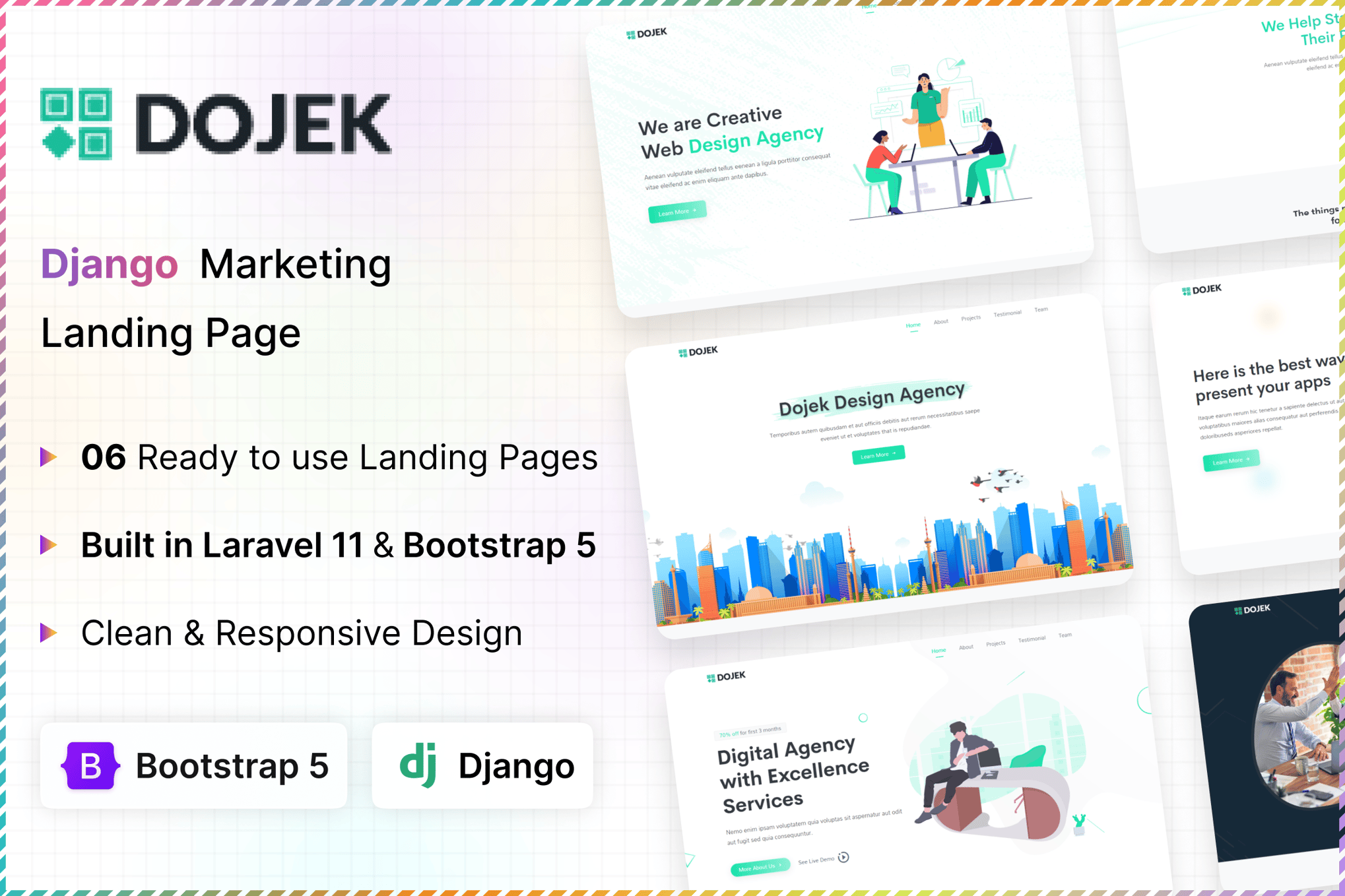 Imagen de portada de Dojek - Django Landing Page Template (plantilla web)