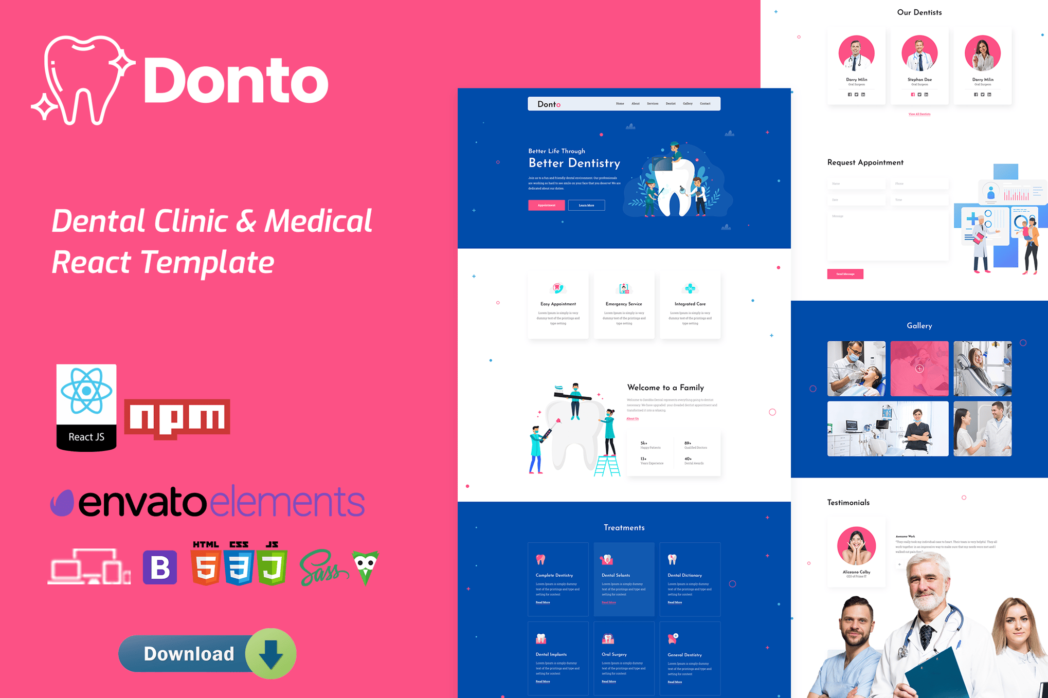 Imagen de portada de Donto - Dental Clinic & Medical React Template (plantilla web)