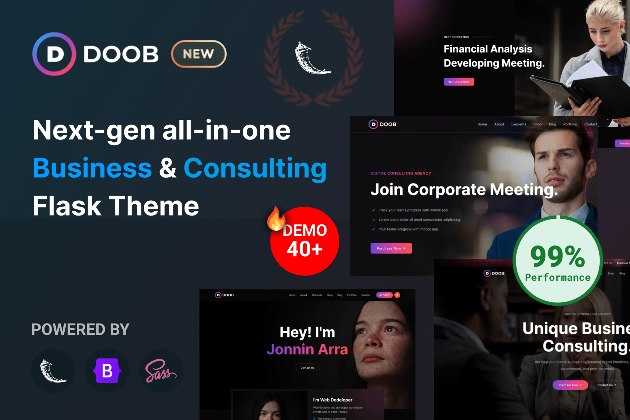 Imagen de portada de Doob - Business & Consulting Flask Template (plantilla web)