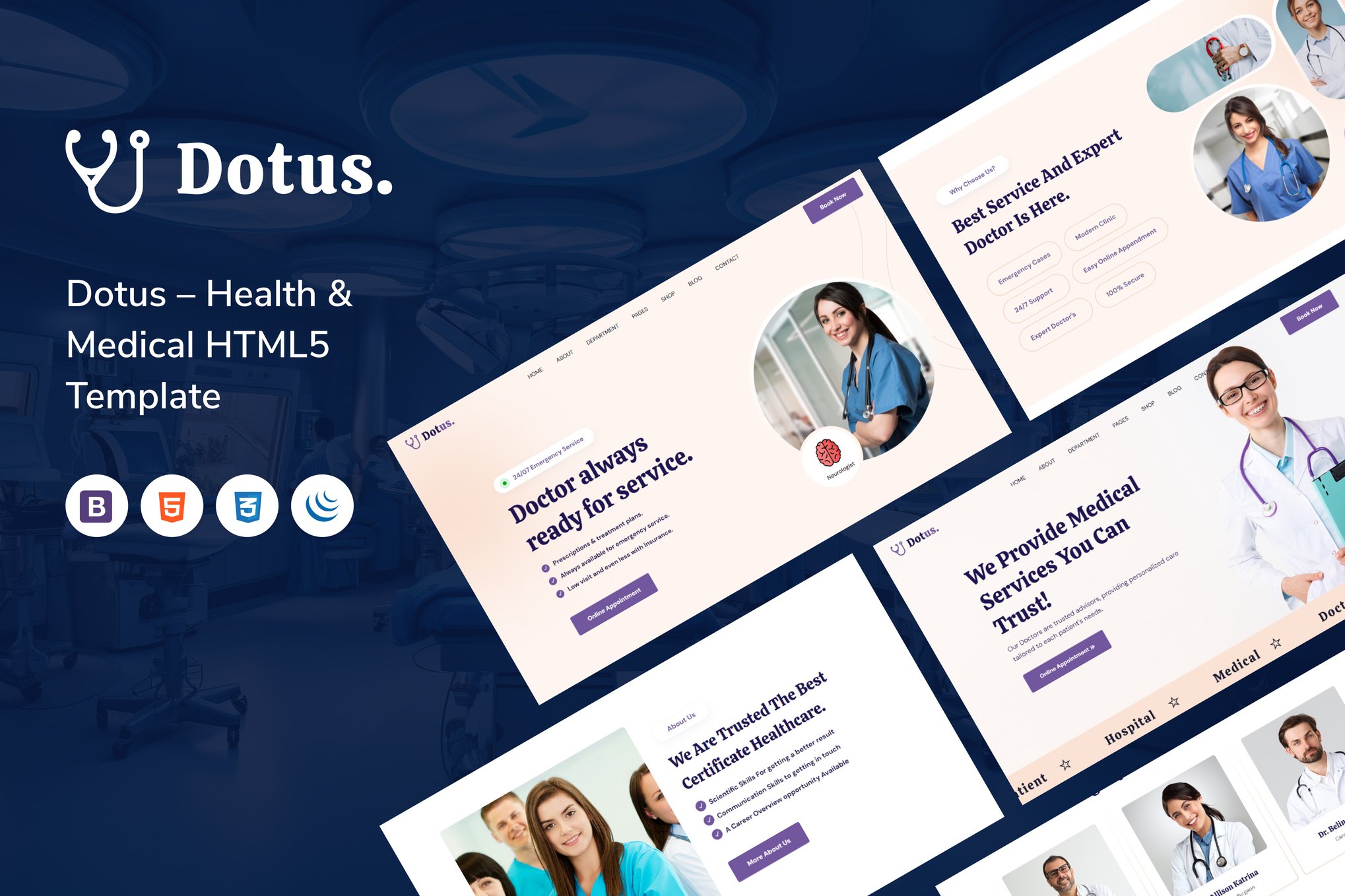 Imagen de portada de Dotus – Health & Medical HTML5 Template (plantilla web)