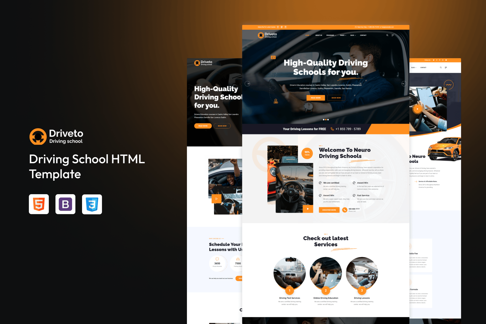 Imagen de portada de Driveto - Driving School HTML Template (plantilla web)