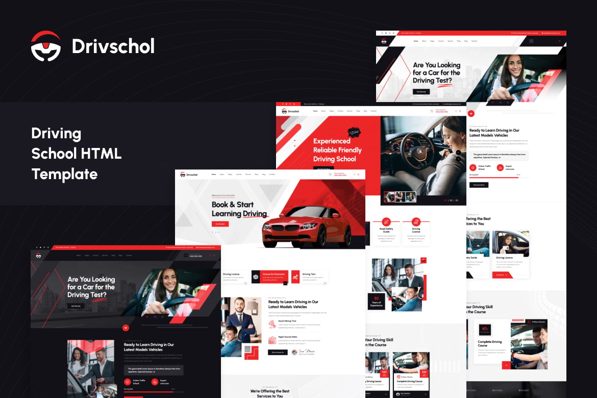 Imagen de portada de Drivschol - Driving School HTML Template (plantilla web)