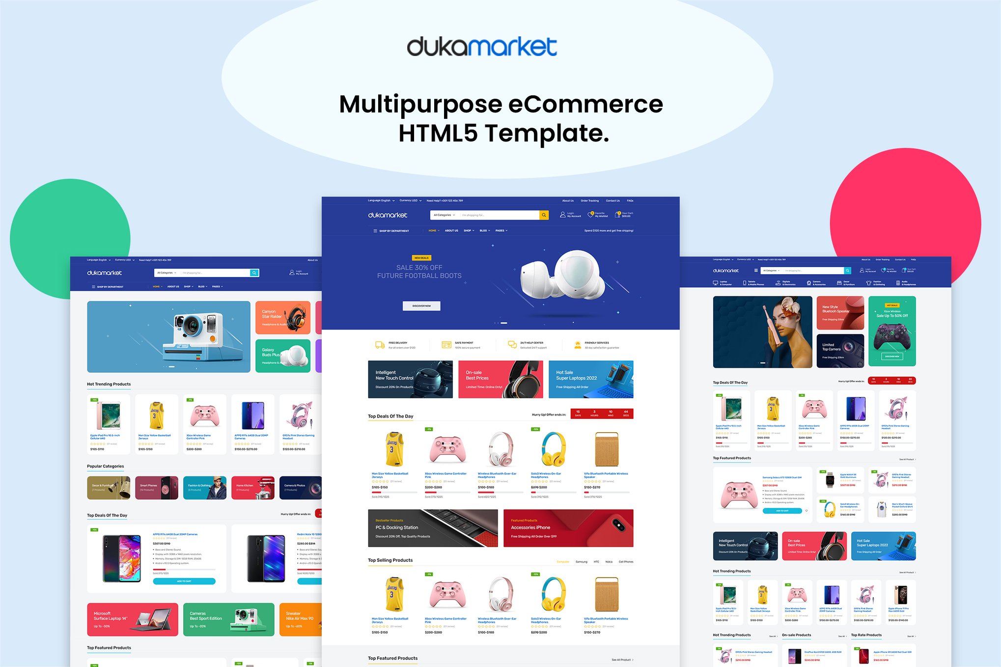 Imagen de portada de Duka Market - Multipurpose eCommerce Template (plantilla web)