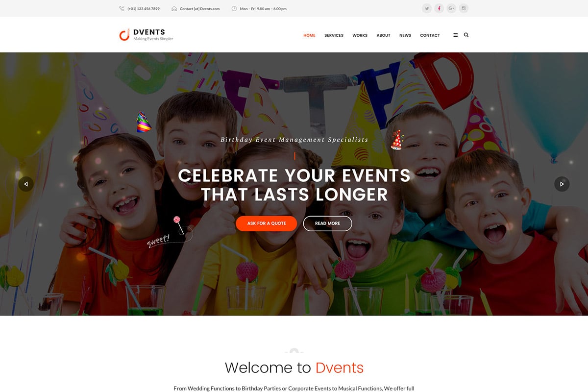 Imagen de portada de DVENTS - Events HTML Template (plantilla web)