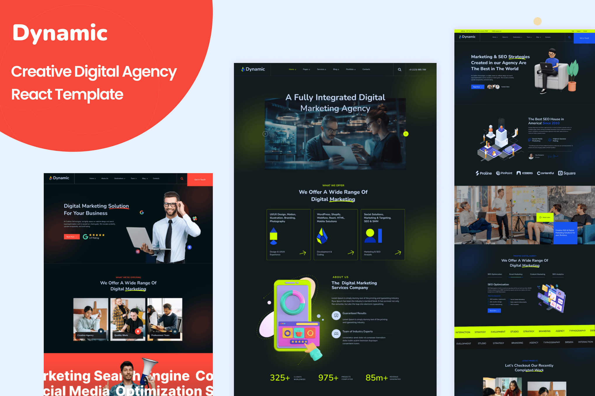 Imagen de portada de Dynamic - Creative Digital Agency React Template (plantilla web)
