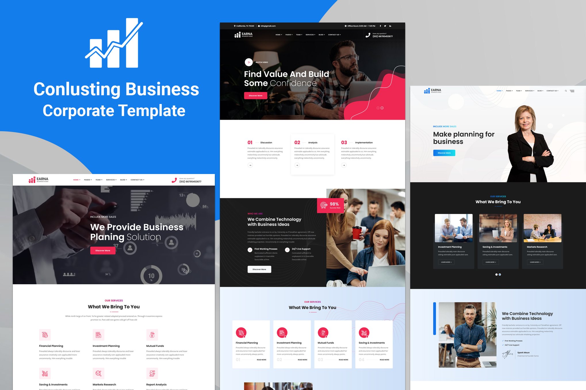 Imagen de portada de Earna - Consulting Business Template (plantilla web)