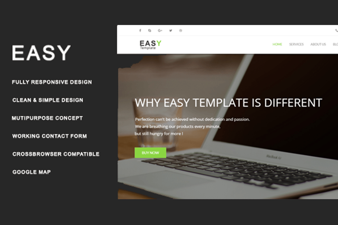 Imagen de portada de Easy Template - Multiuse HTML Template (plantilla web)