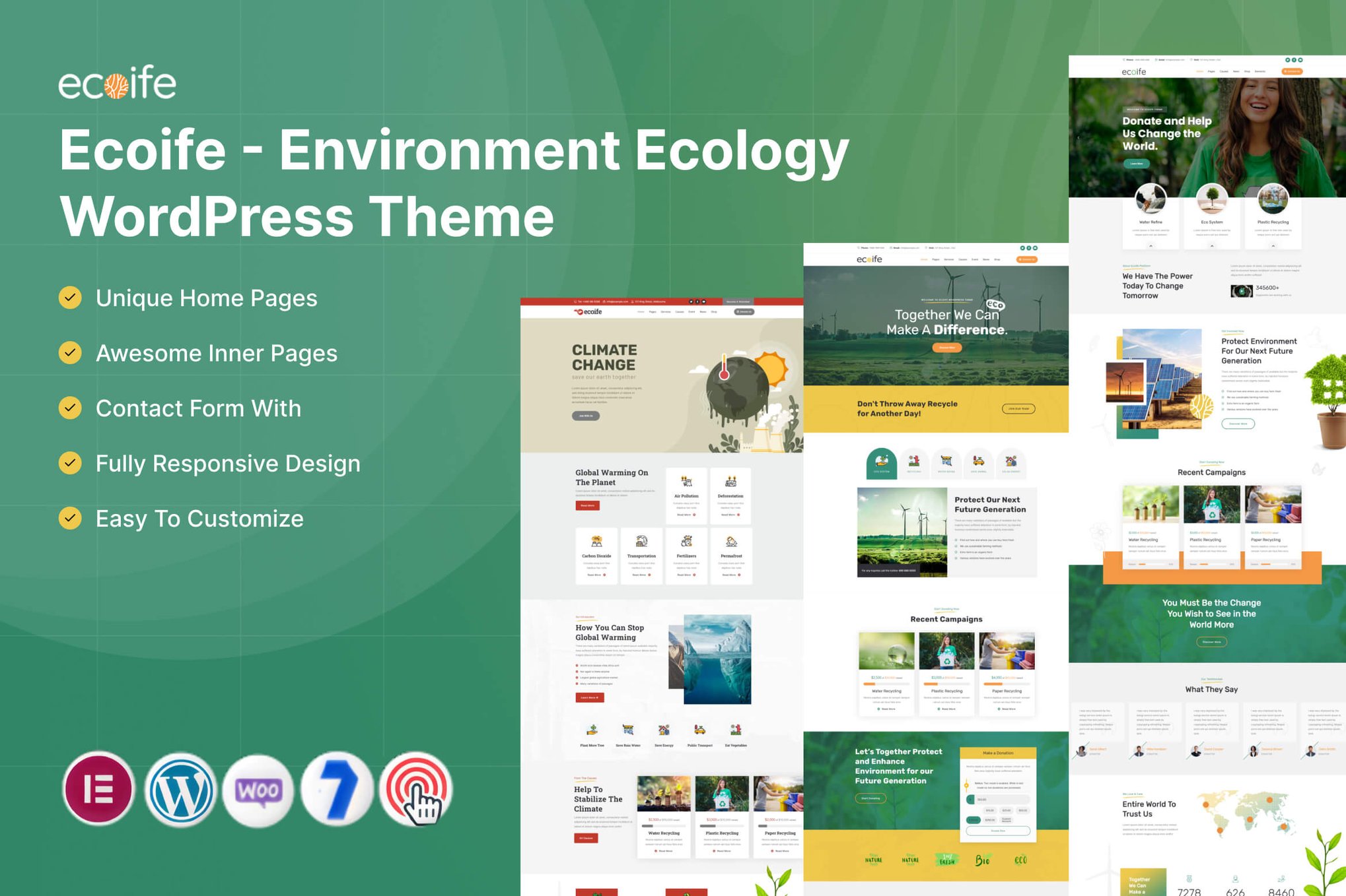 Imagen de portada de Ecoife - Environment Ecology WordPress Theme (tema)