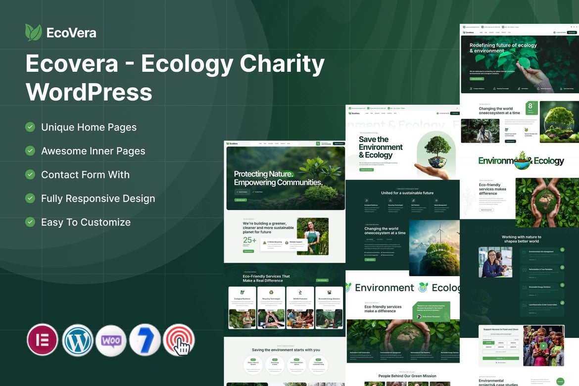 Imagen de portada de Ecovera – Ecology Charity WordPress (tema)
